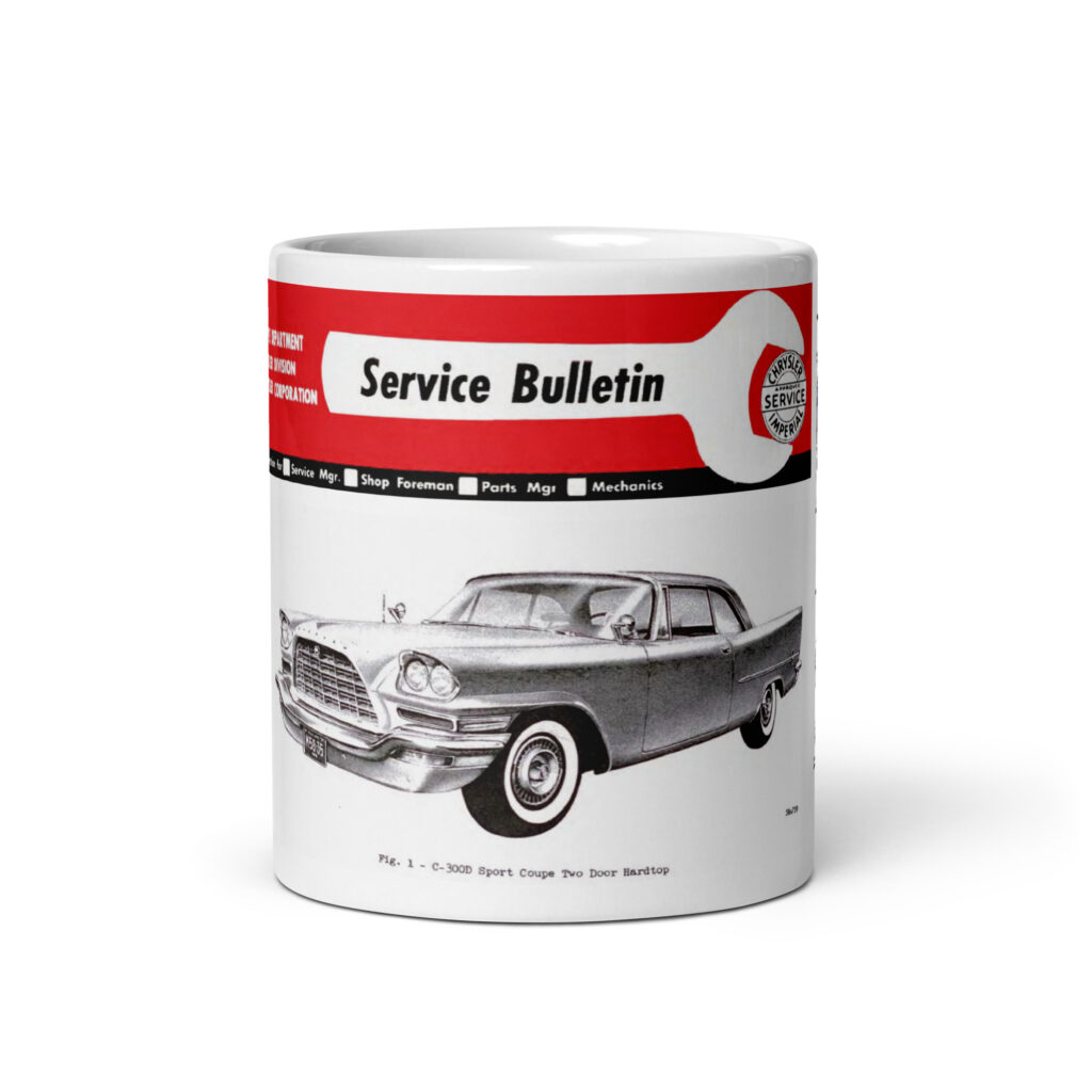 1958 Chrysler 300 D Technical Service Bulletin Intake Carbs 300D Aircleaners