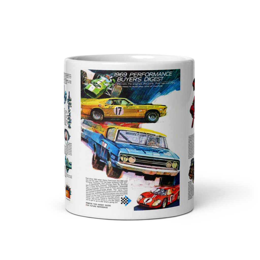 69 Ford Performance Digest Brochure Coffee Mug 428 302 351 GT40