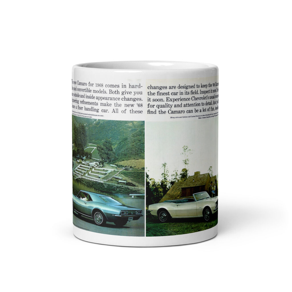 68 Camaro Sales Brochure Coffee Mug RS Rally Sport SS Changes 396
