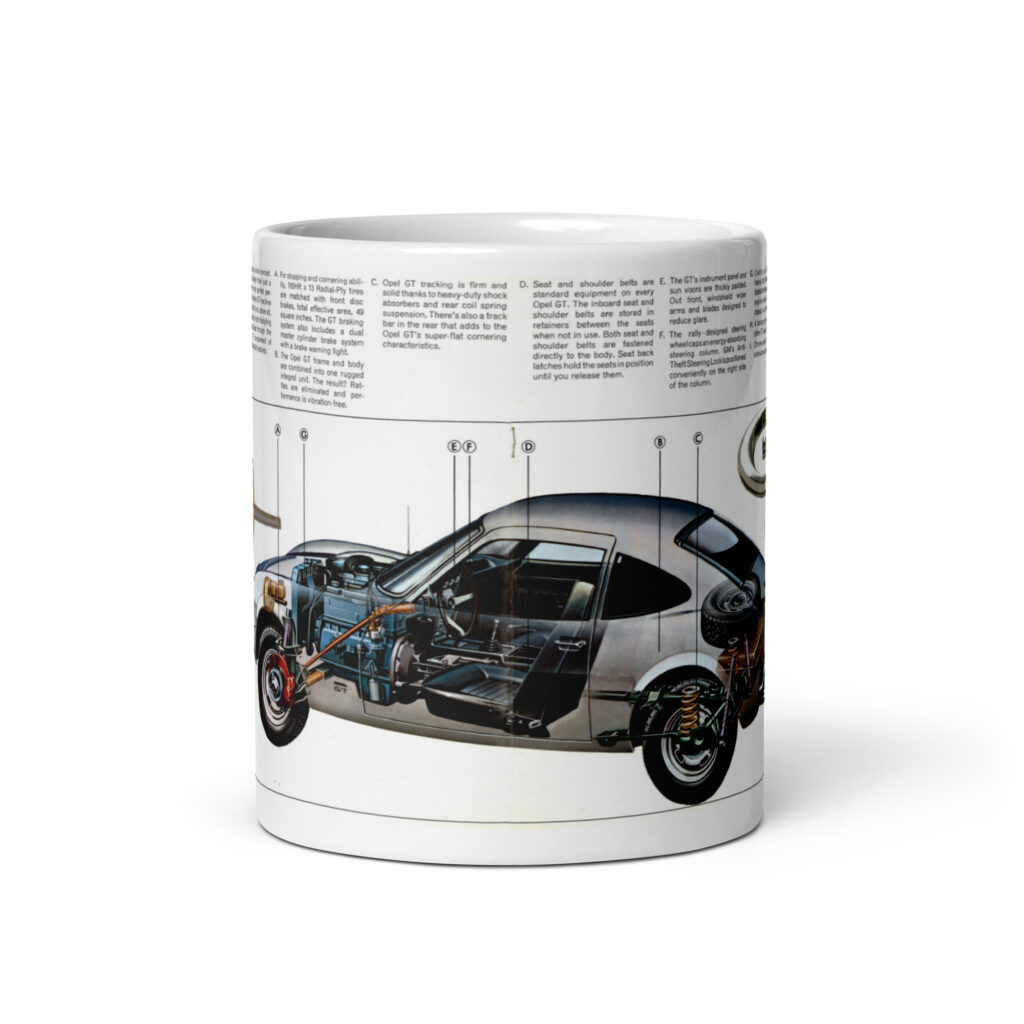 1970 Opel GT Sales Brochure Coffee Mug USA Buick Dealers