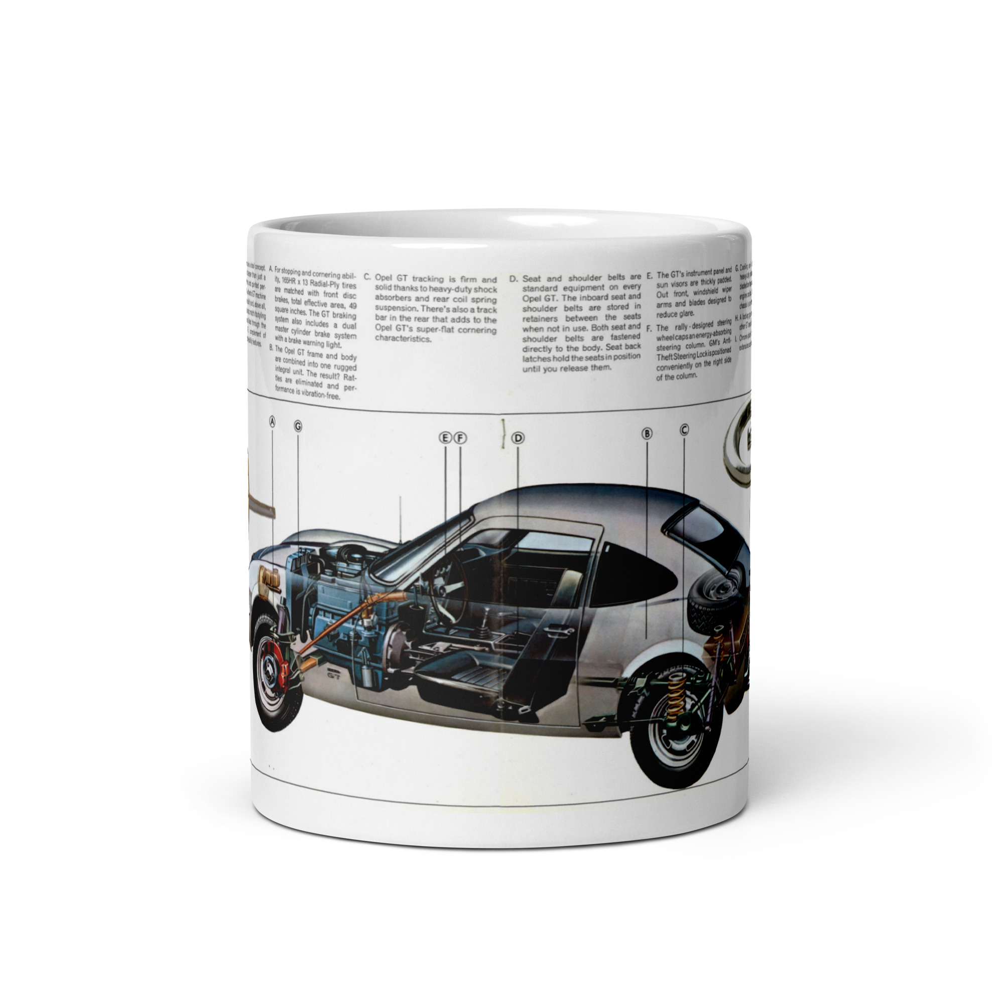 1970 Opel GT Sales Brochure Coffee Mug USA Buick Dealers