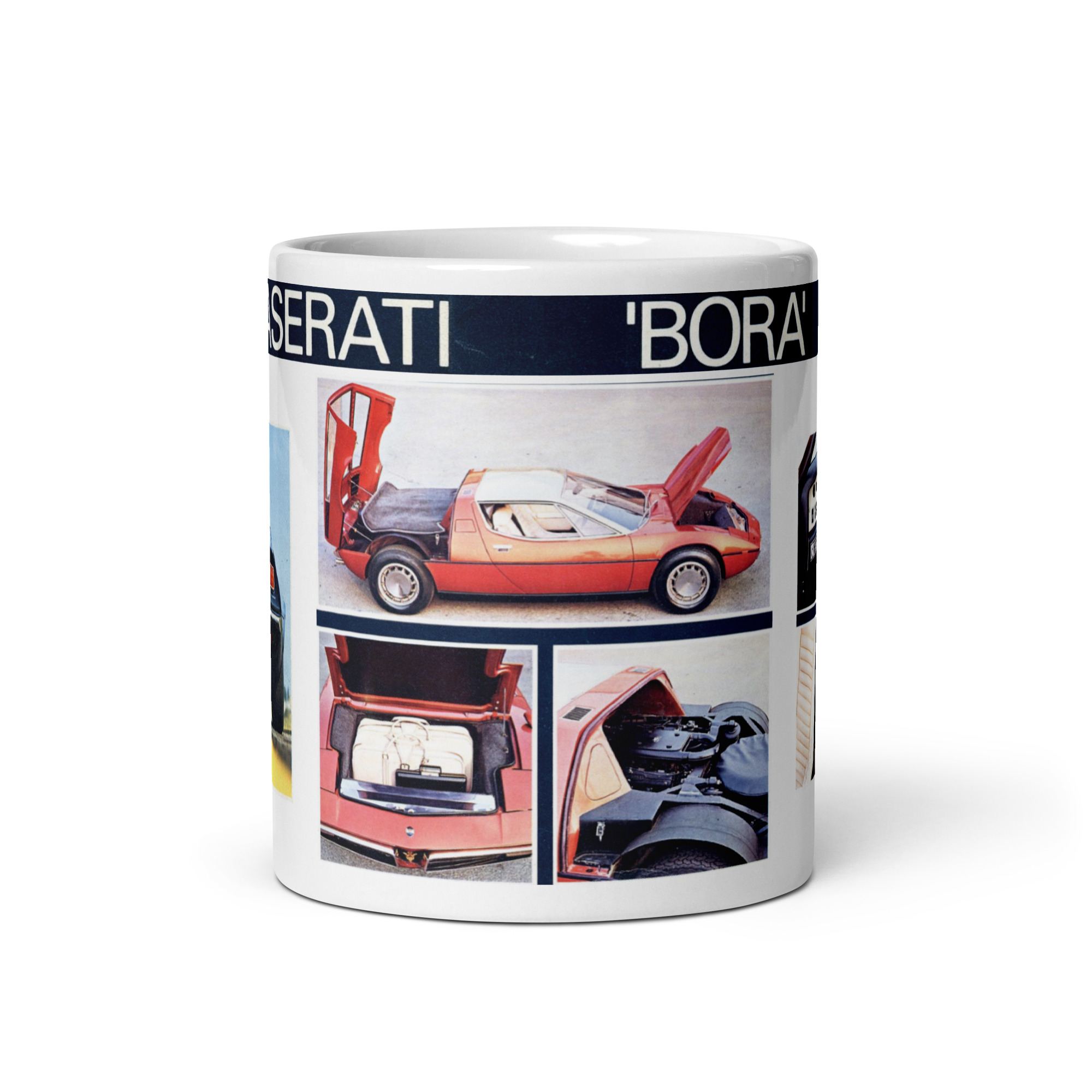 1975 Maserati Bora Sales Brochure Coffee Mug 4.7L V8 4OHC 5 Speed