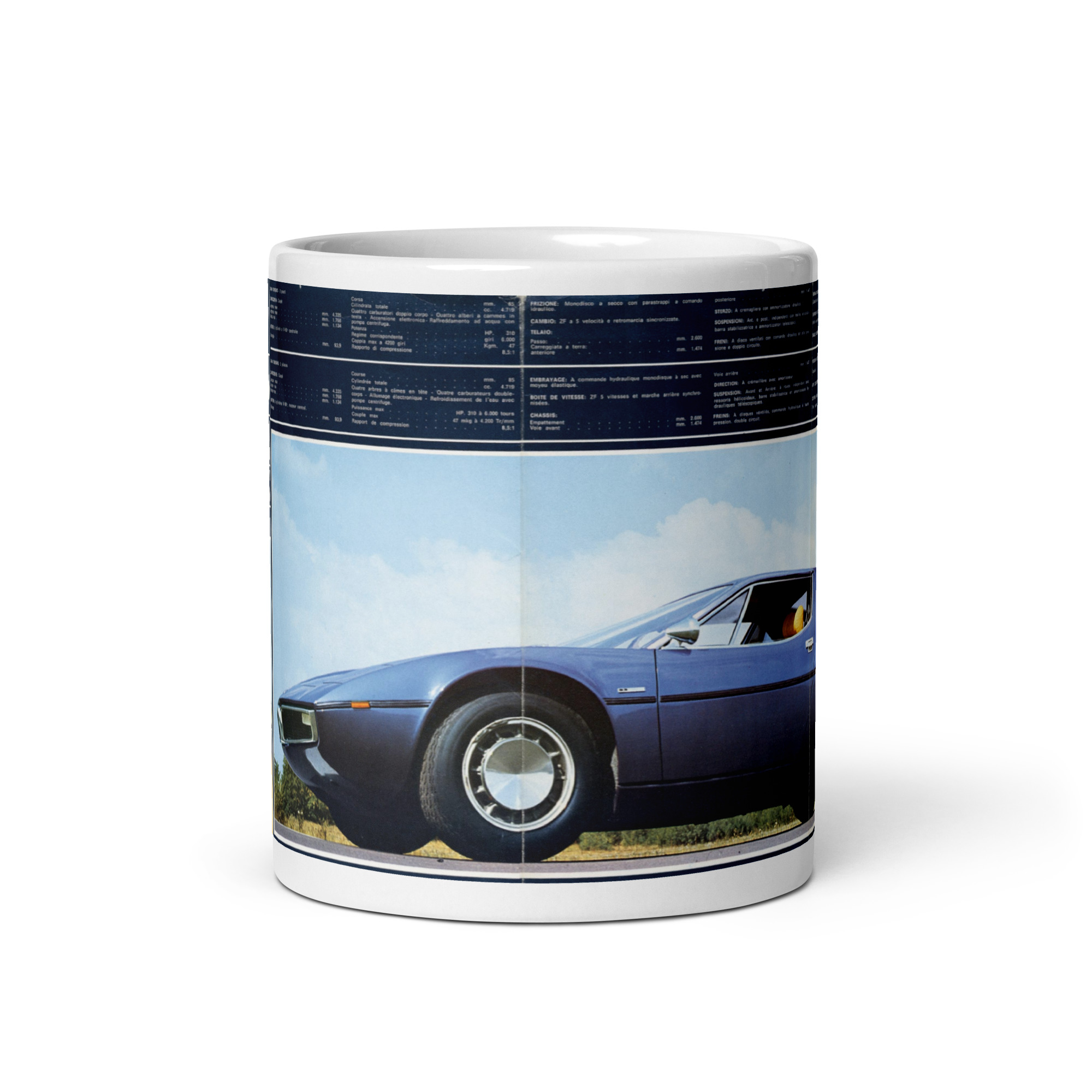 1975 Maserati Bora Sales Brochure Cover Coffee Mug #2 4.7L V8 5 Speed - Image 3