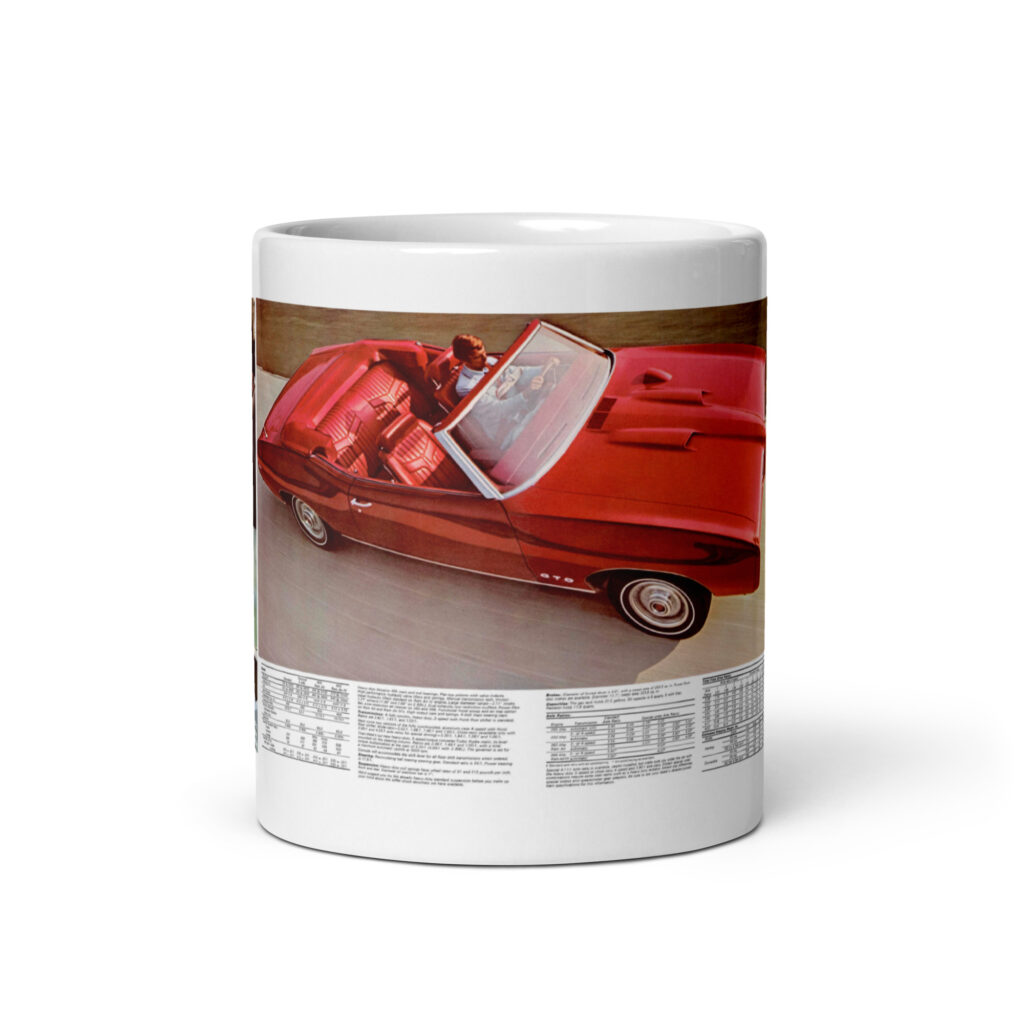 1969 Pontiac Performance Brochure Coffee Mug GTO 400 Convertible
