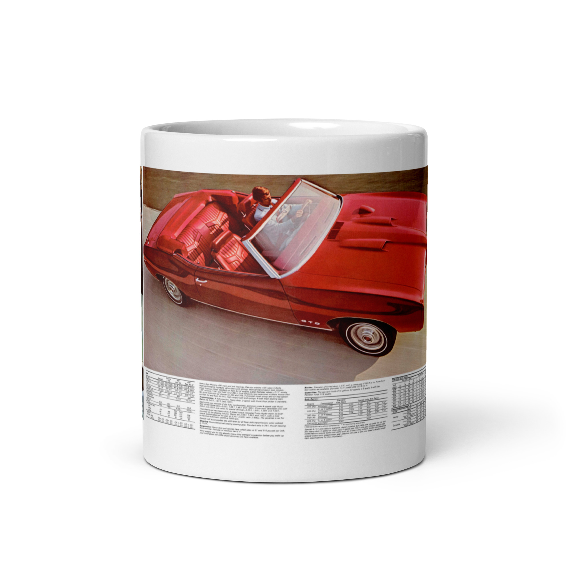 1969 Pontiac Performance Brochure Coffee Mug GTO 400 Convertible