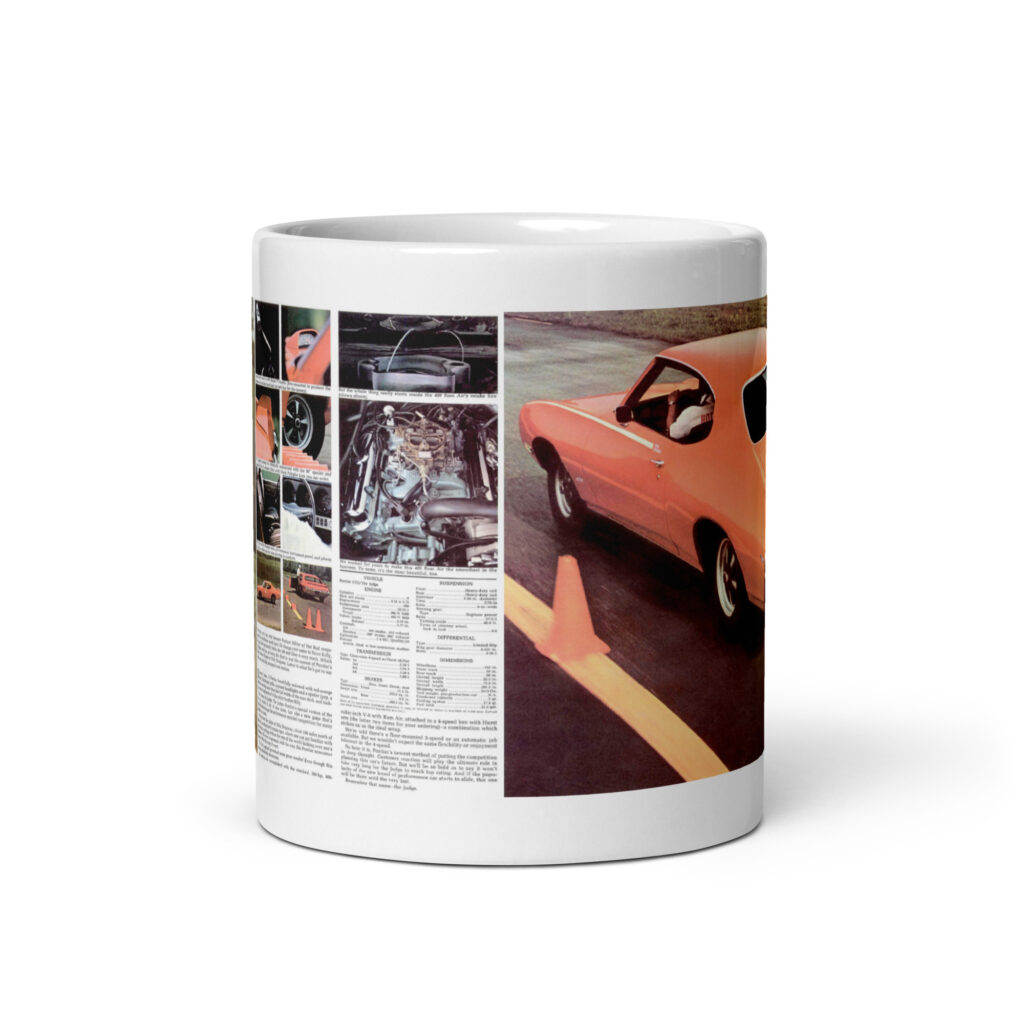 1969 Pontiac Performance Brochure Coffee Mug GTO Judge Ram Air 4 Speed
