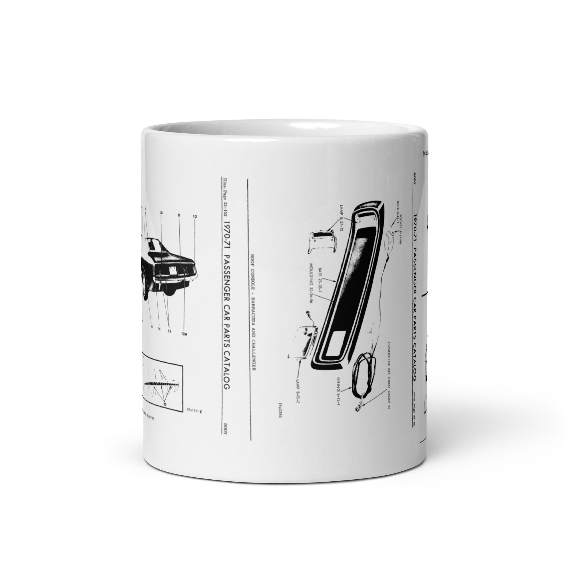 1970 and 1971 Barracuda Gran Coupe Factory Parts diagrams Coffee Mug 383 318 /6 - Image 3