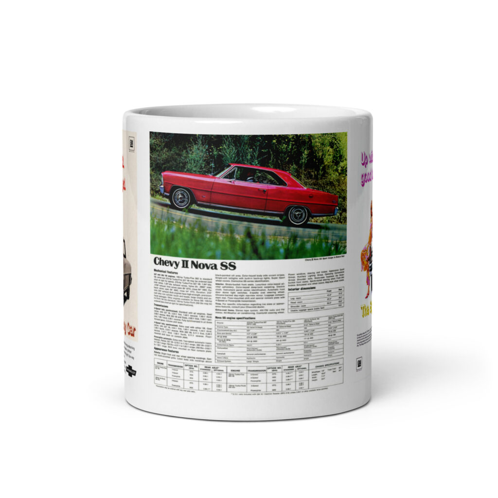 1967 Chevy II Nova SS Sales Brochure Coffee Mug + 2 Magazine Ads 327