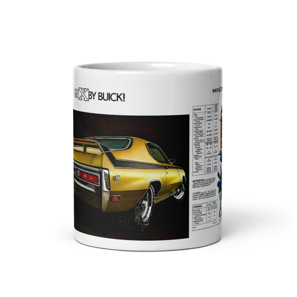 1970 Buick GSX Sales Brochure Coffee Mug 455 Stage 1 4 Speed