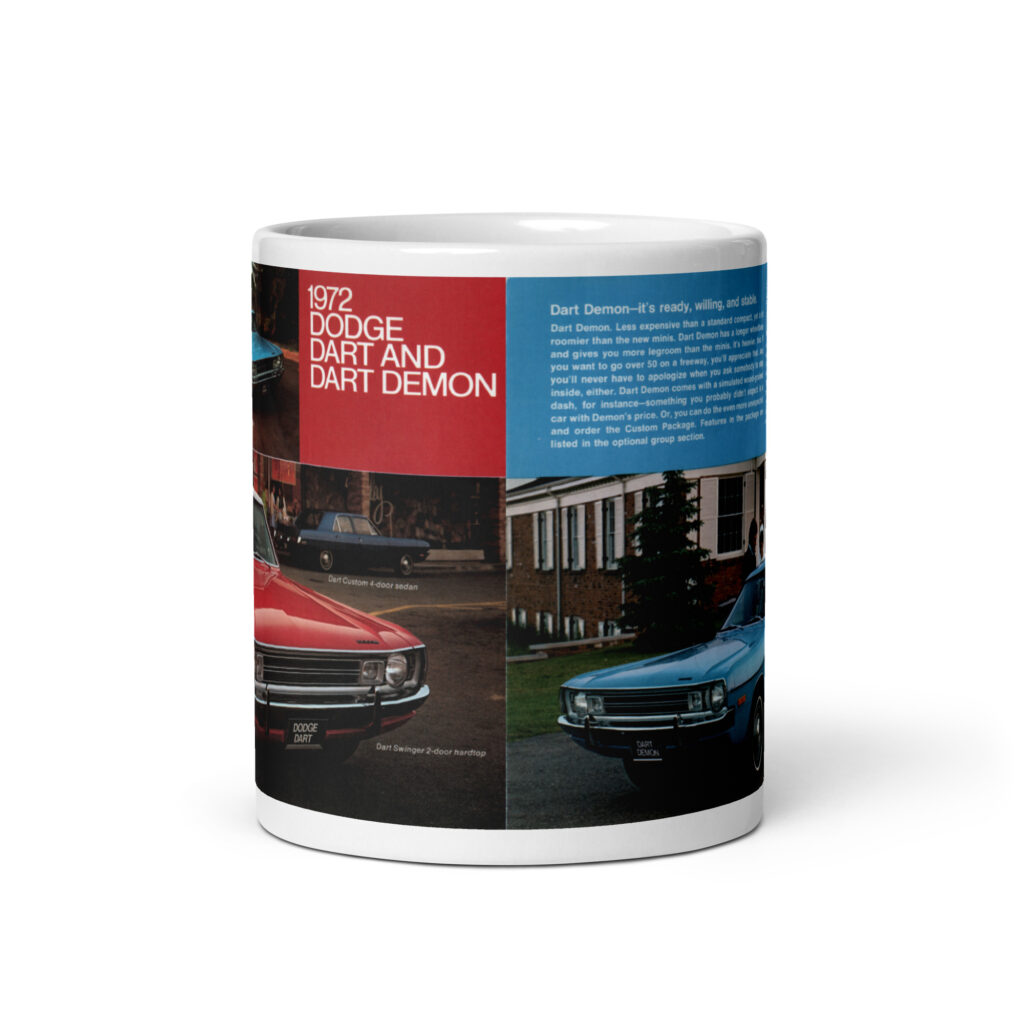 1972 Dodge Dart Demon Sales Brochure Coffee Mug 318 /6 340 Demon
