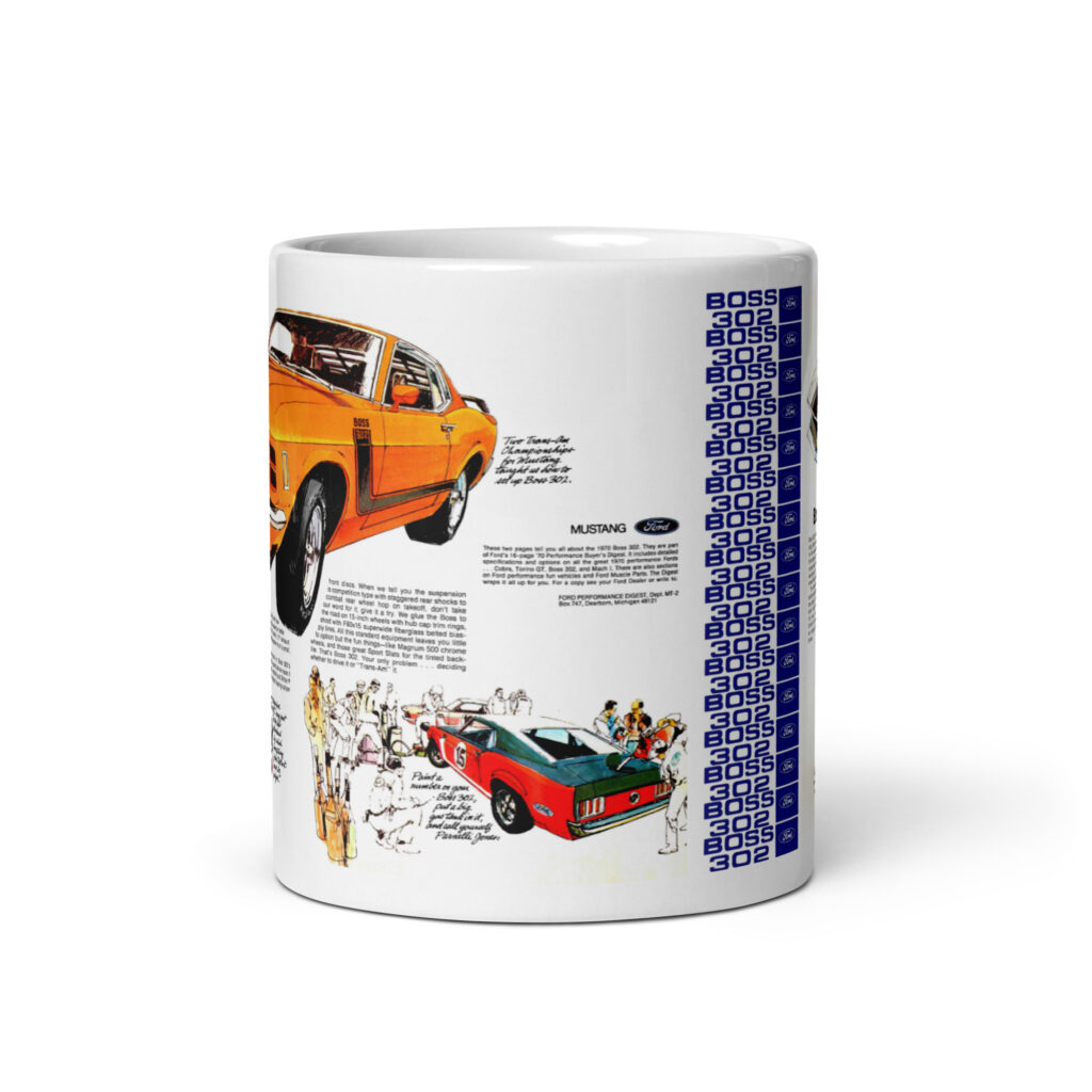 1970 Ford Mustang Boss 302 Magazine Ads Coffee Mug Ground Groover