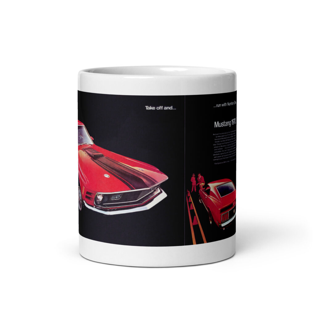 1970 Ford Mustang Mach I Magazine Ad Coffee Mug 351 Shaker