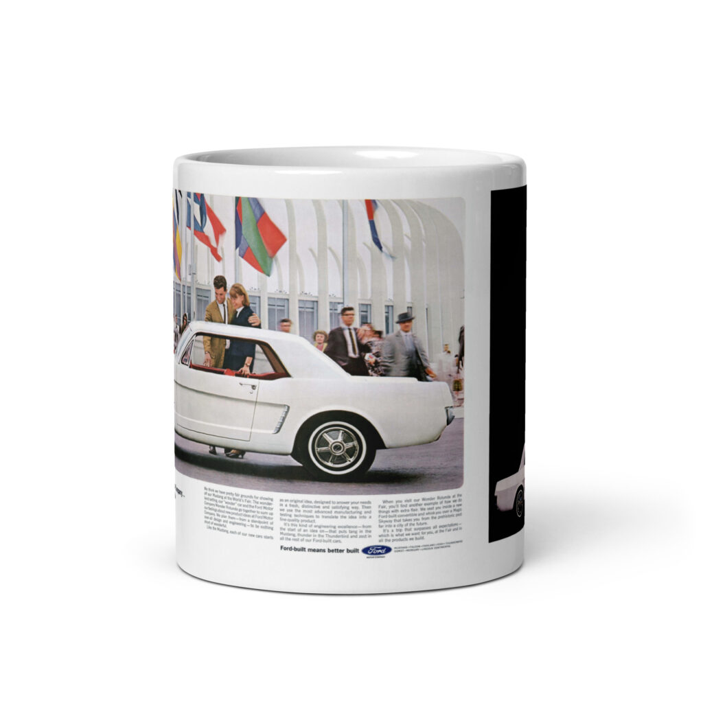 1964 Ford Mustang Ads Coffee Mug Worlds Fair 260 289