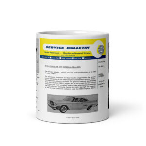 1960 Chrysler 300 F Technical Service Bulletin Coffee Mug Crossram 413 Sonoramic
