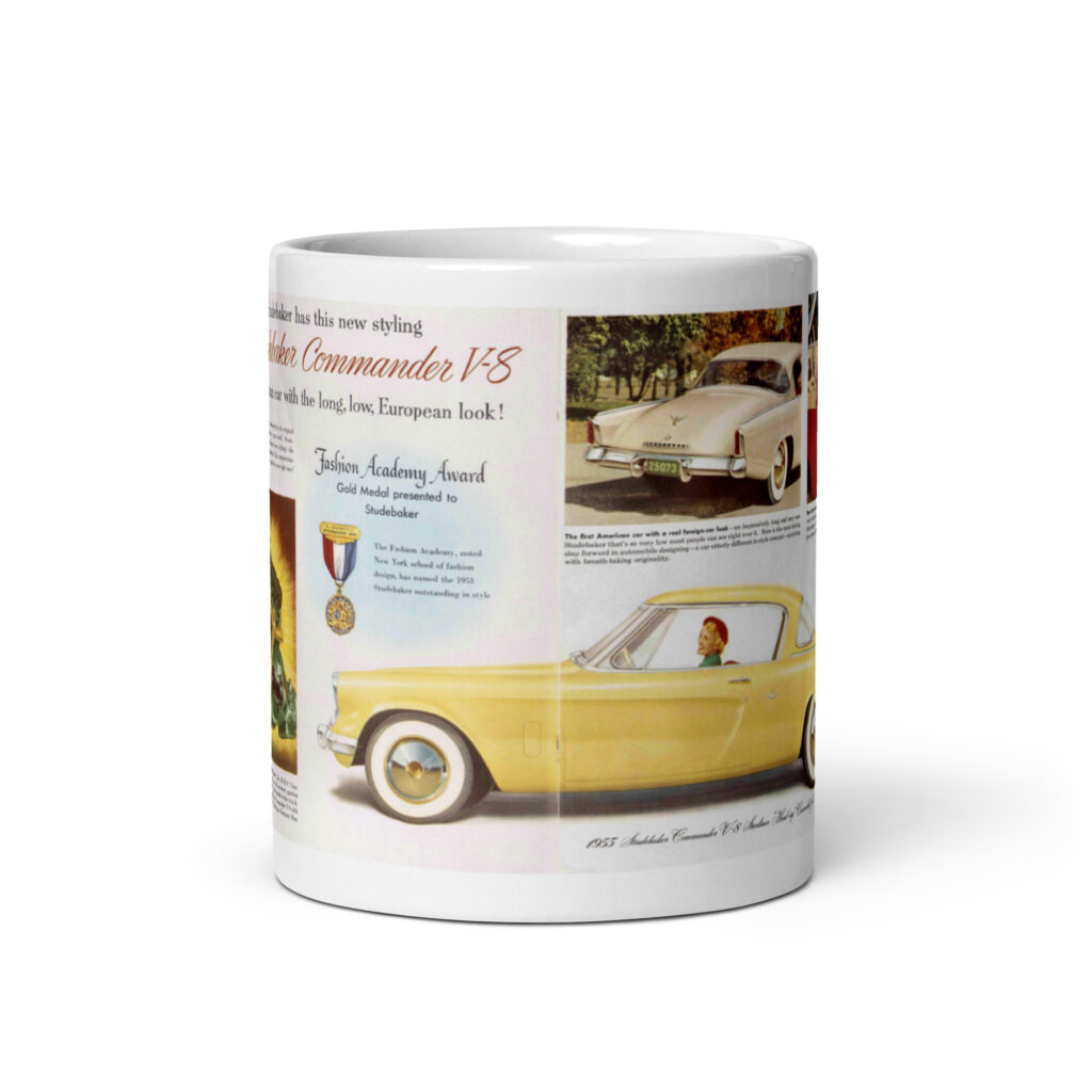 1953 Studebaker Commander Sales Brochure Coffee Mug American Car Euro Look
