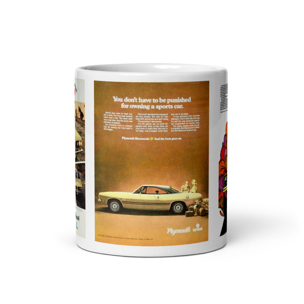 67 68 69 Barracuda 3 Magazine Ad Coffee Mug 'Cuda 340 383 Plymouth