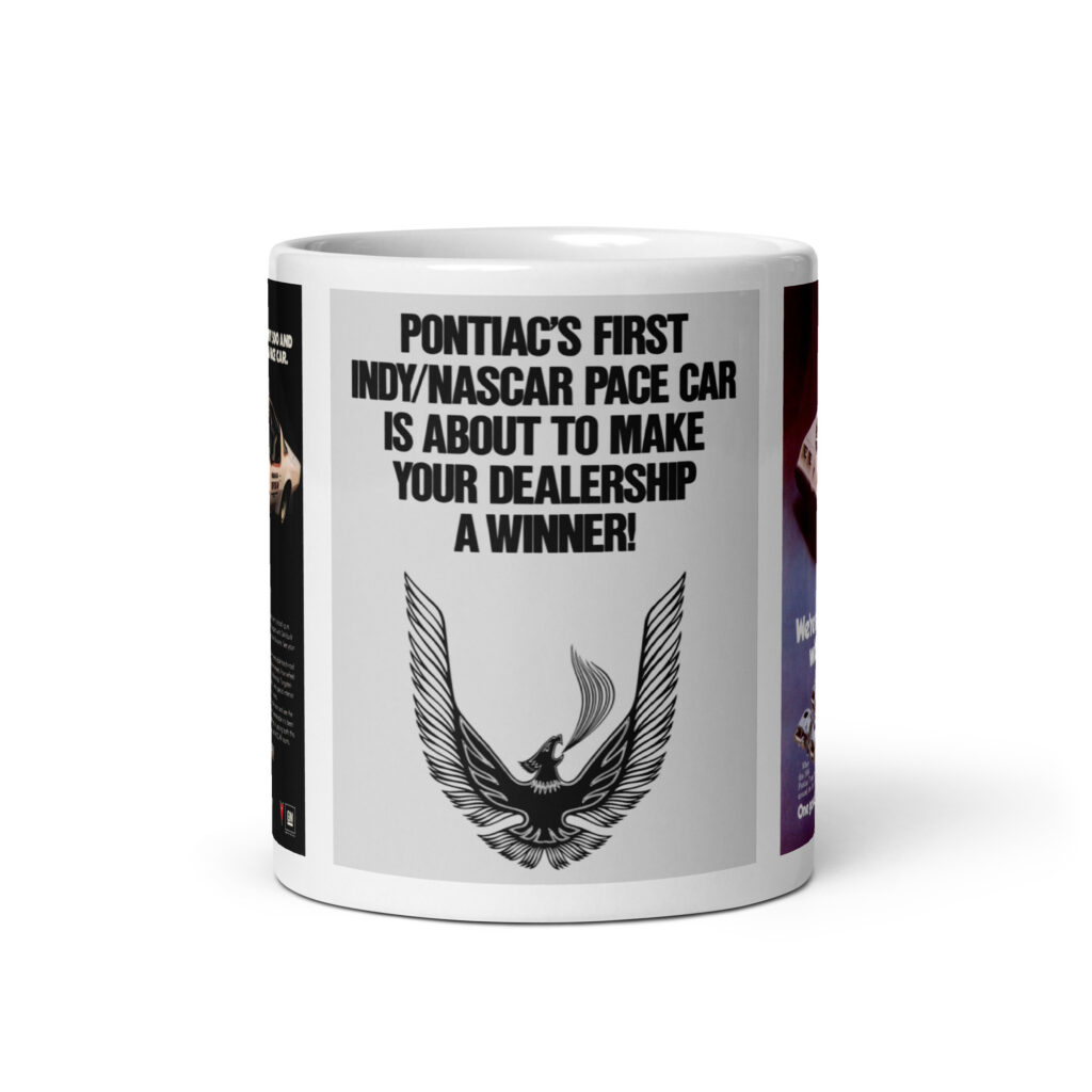 1980 Pontiac Turbo Trans Am 3 Ad Coffee Mug 4 Wheel Disc Indy 500 Pace Car
