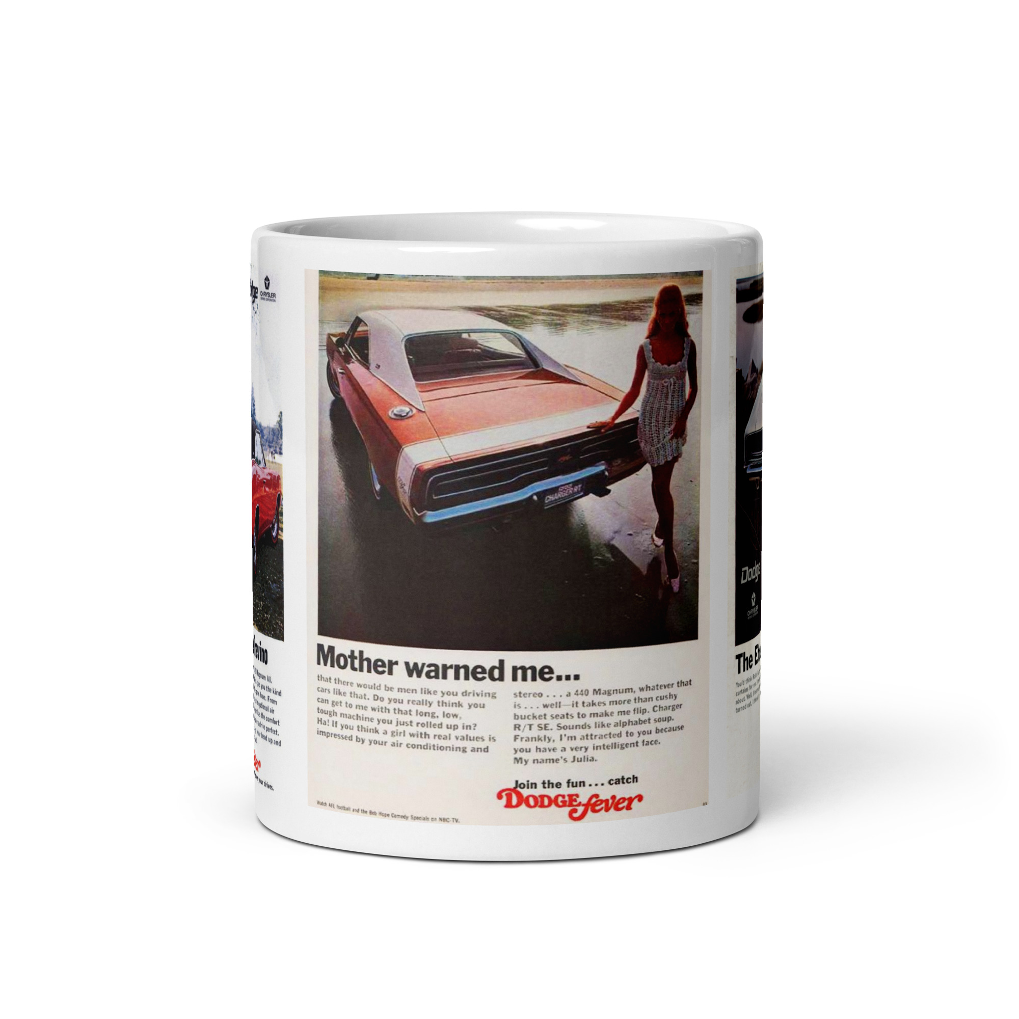 1969 Dodge Charger R/T 3 Magazine Ads Coffee Mug Mother Lee Eternal 440 426