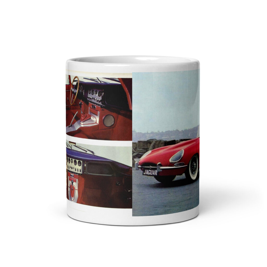 1967 Jaguar XK-E Roadster Sales Brochure Coffee Mug 4.2 2-OHC 3 Carb Hemi