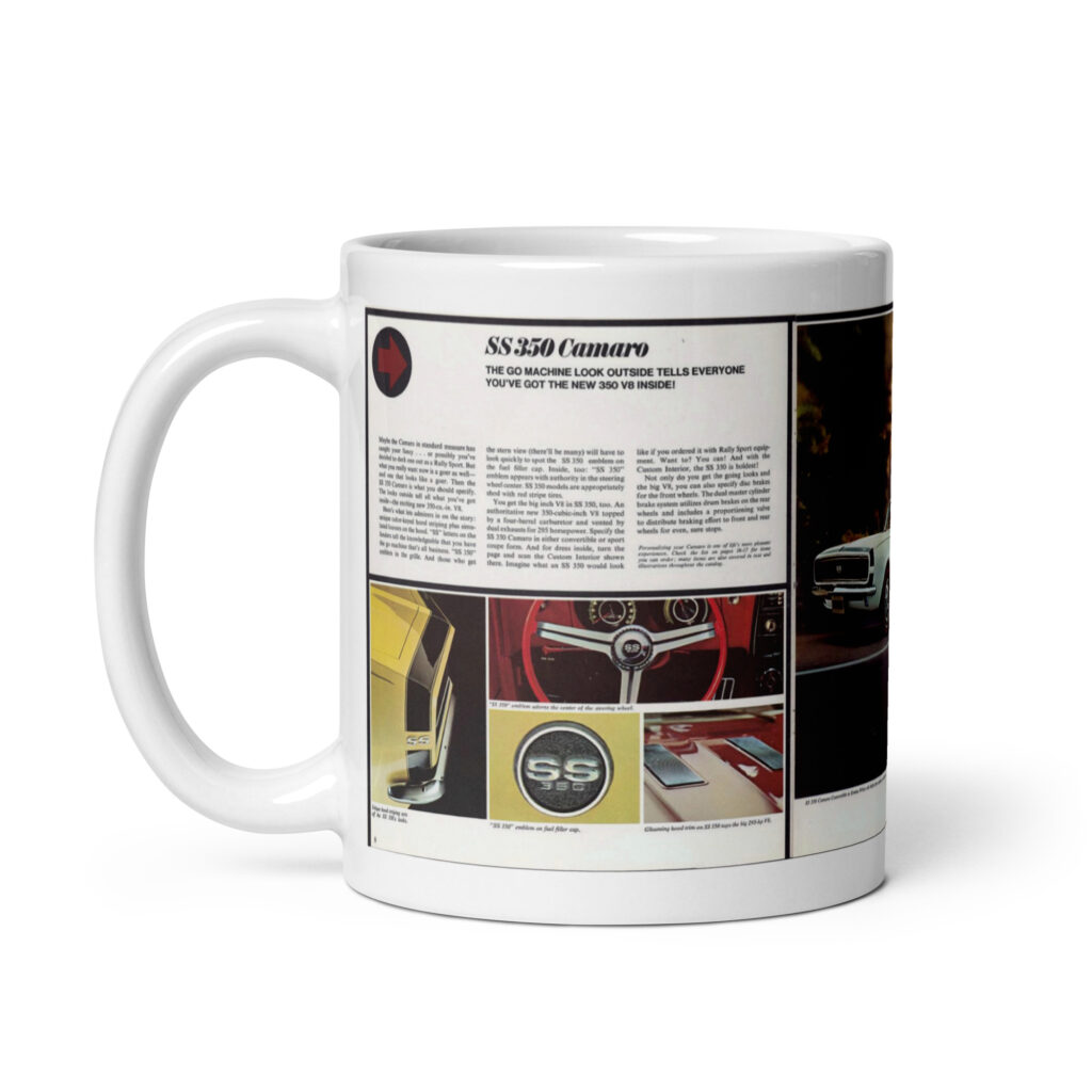 67 New Camaro Sales Brochure Coffee Mug SS350 SS 350 SS/RS Convertible
