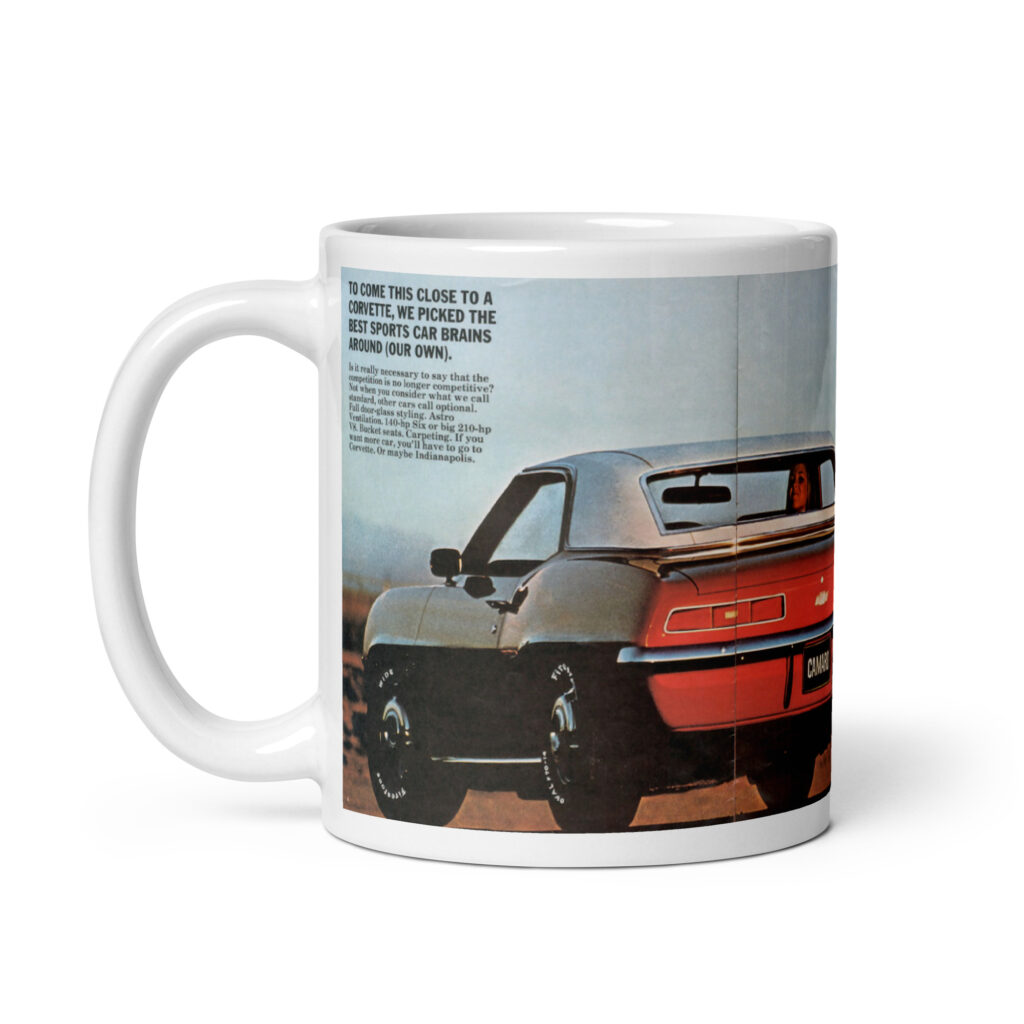 69 Camaro Sales Brochure Coffee Mug Cover and Base Hardtop 230 250 307 327