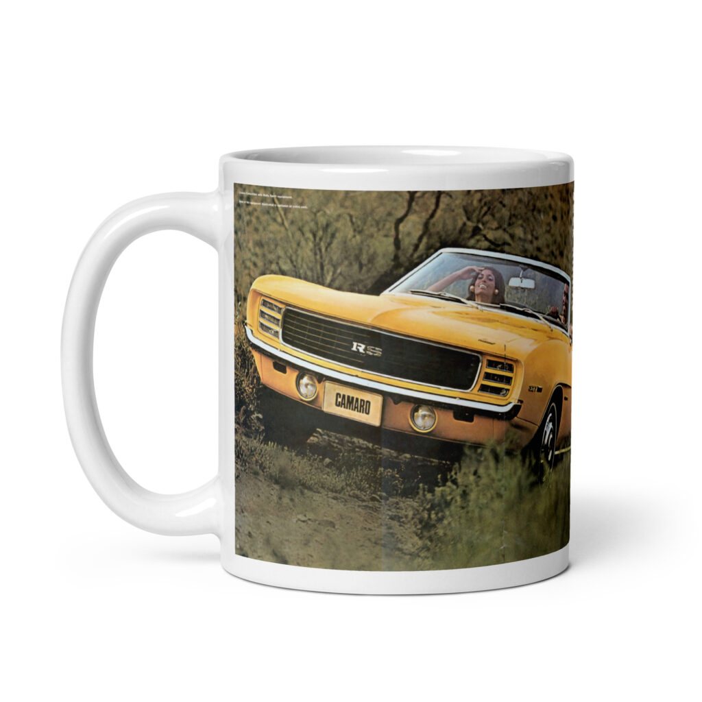 69 Camaro Sales Brochure Coffee Mug Cover and RS Convertible 230 250 307 327