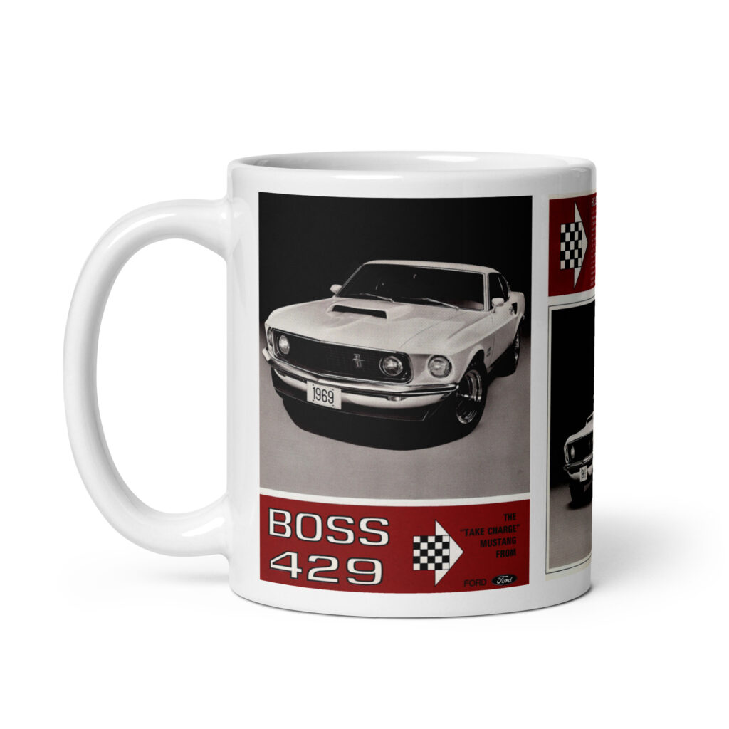 1969 Ford Mustang Boss 429 Sales Brochure Coffee Mug Cobra Jet HO