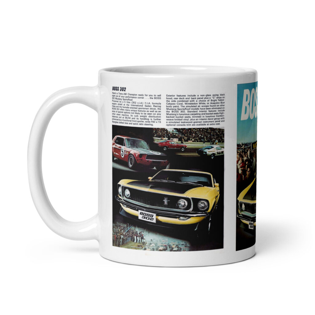 1969 Ford Mustang Boss 302 HO Sportsroof Sales Brochure Coffee Mug