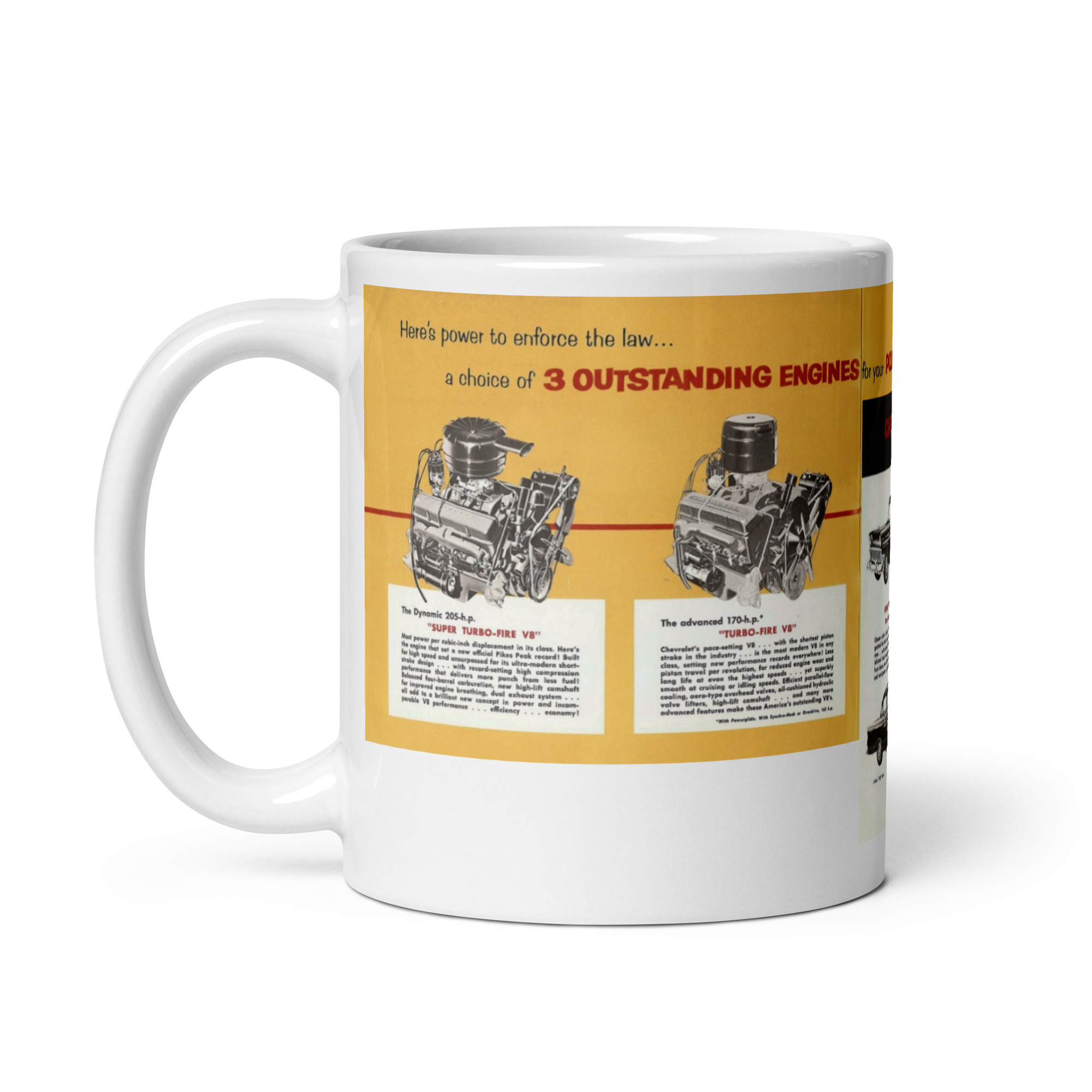 1956 Chevrolet Police Cars Sales Brochure Coffee Mug #3 150 210 Super Turbo Fire - Image 2