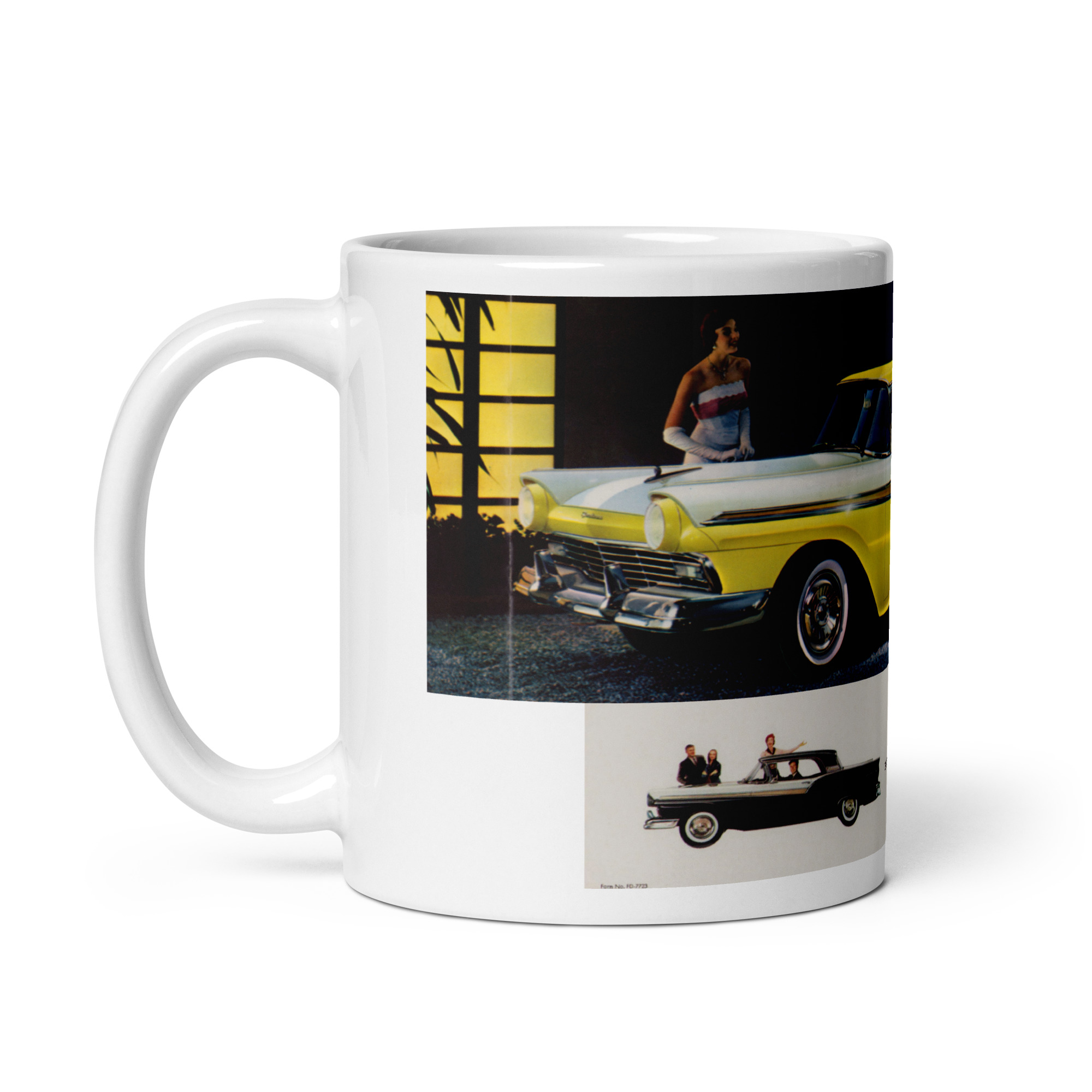 1957 Ford Fairlane 500 Skyliner Sales Brochure Coffee Mug - Image 3