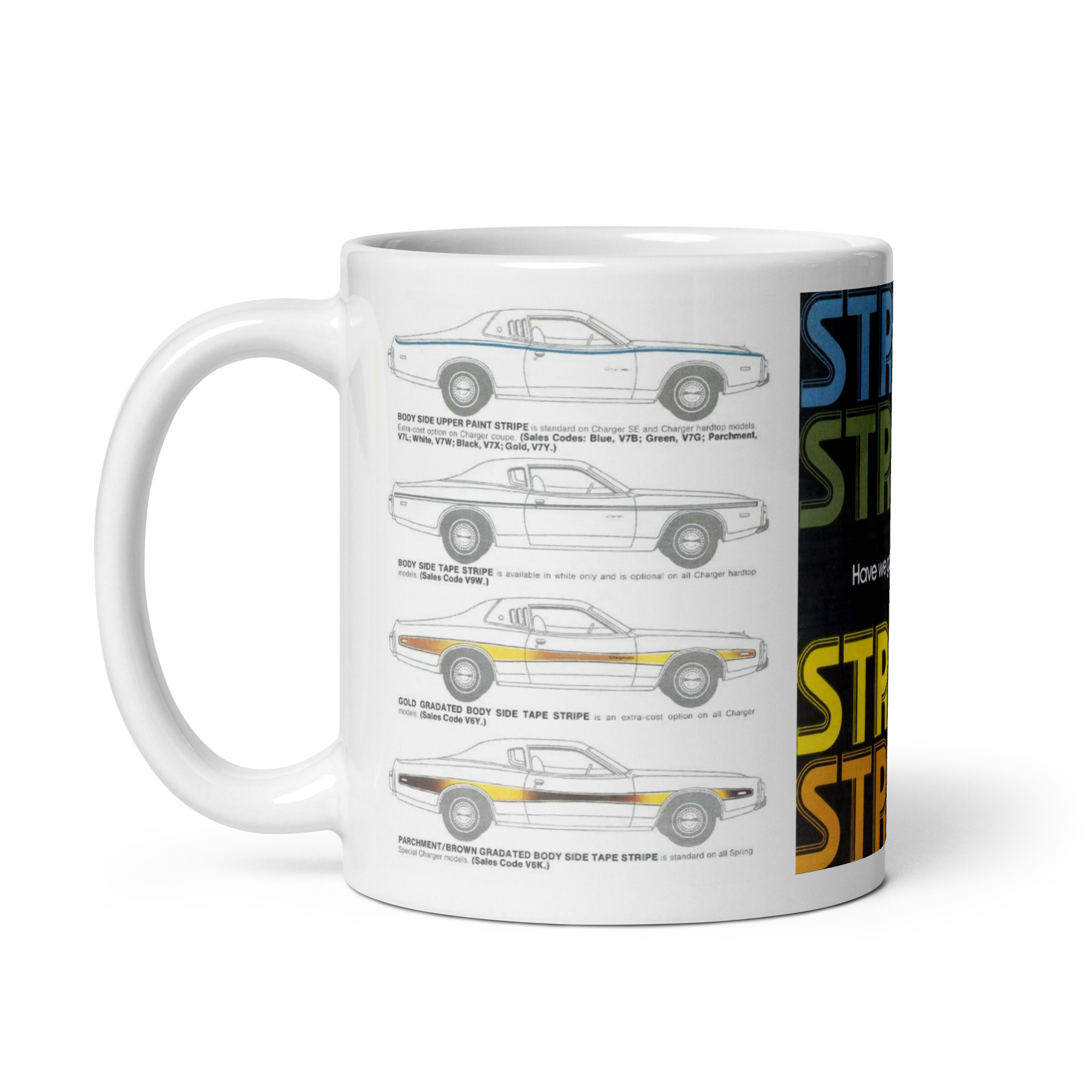 1974 Dodge Charger Stripes Booklet Coffee Mug Rallye Colors 400 360 - Image 3