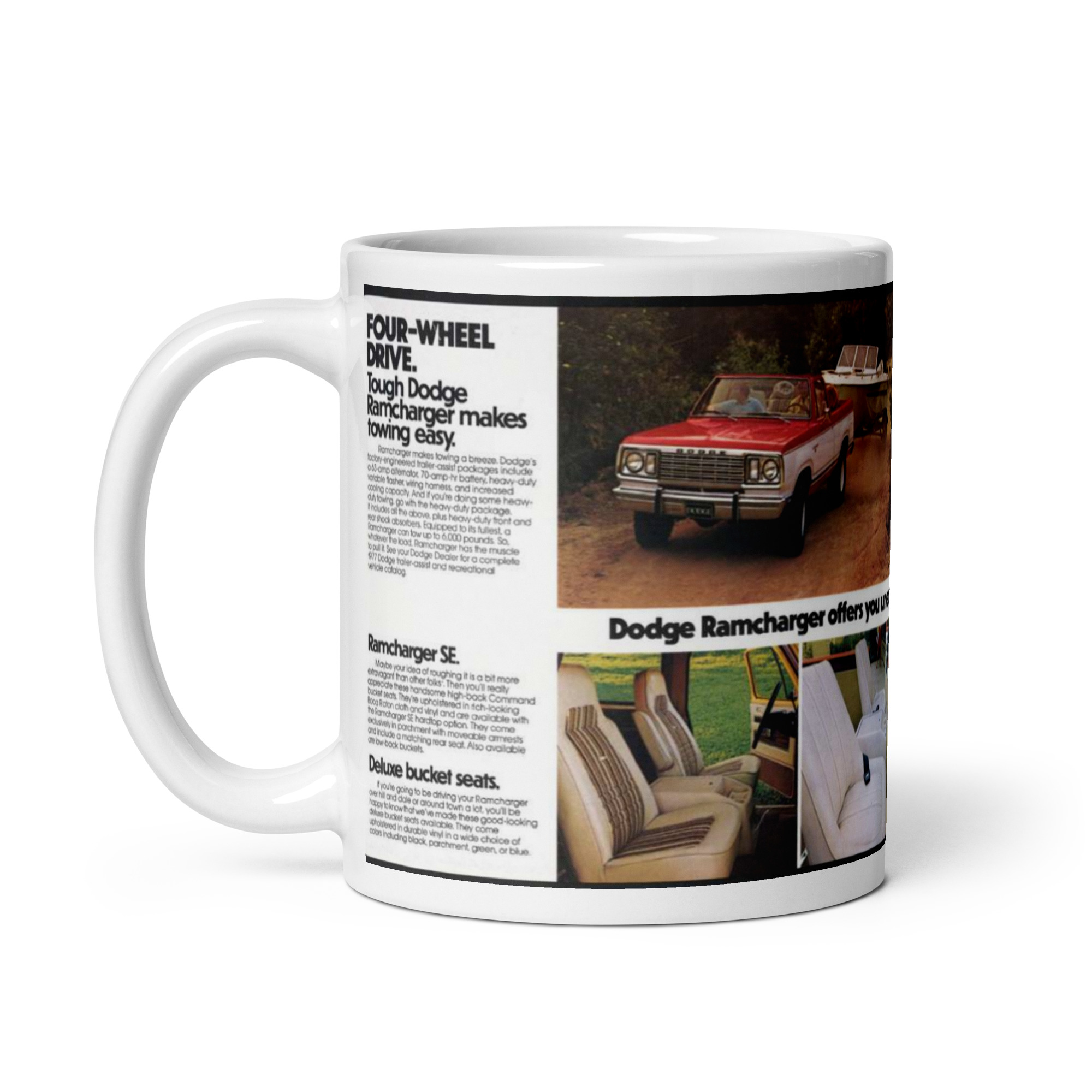 1977 Dodge Ramcharger Sales Brochure Coffee Mug Two or Four Wheel Drive - Image 3