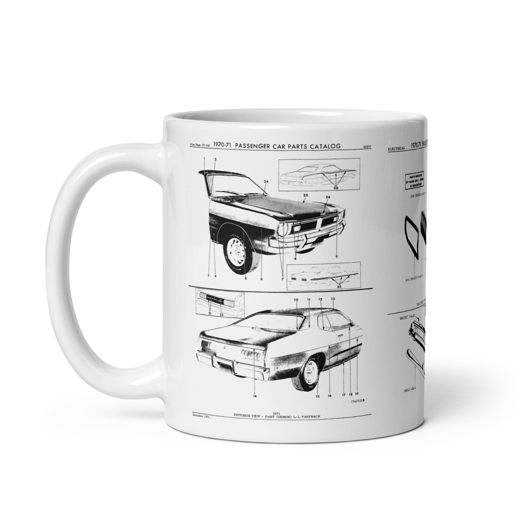 1971 Demon + 340 Factory Parts Diagrams Grillle Taillamps Dodge - Image 2