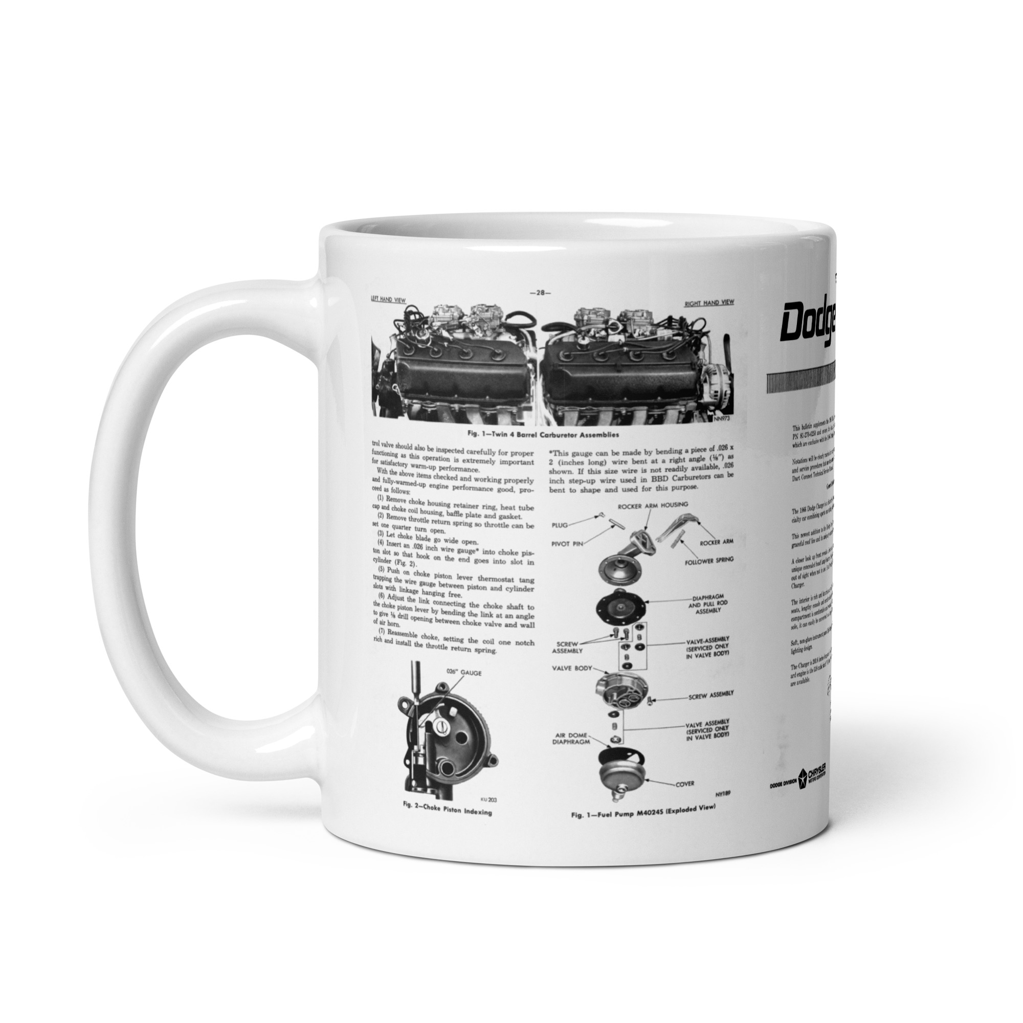 1966 Dodge Charger Introduction TSB Coffee Mug D66-13 426 Hemi 2 4BBL - Image 3
