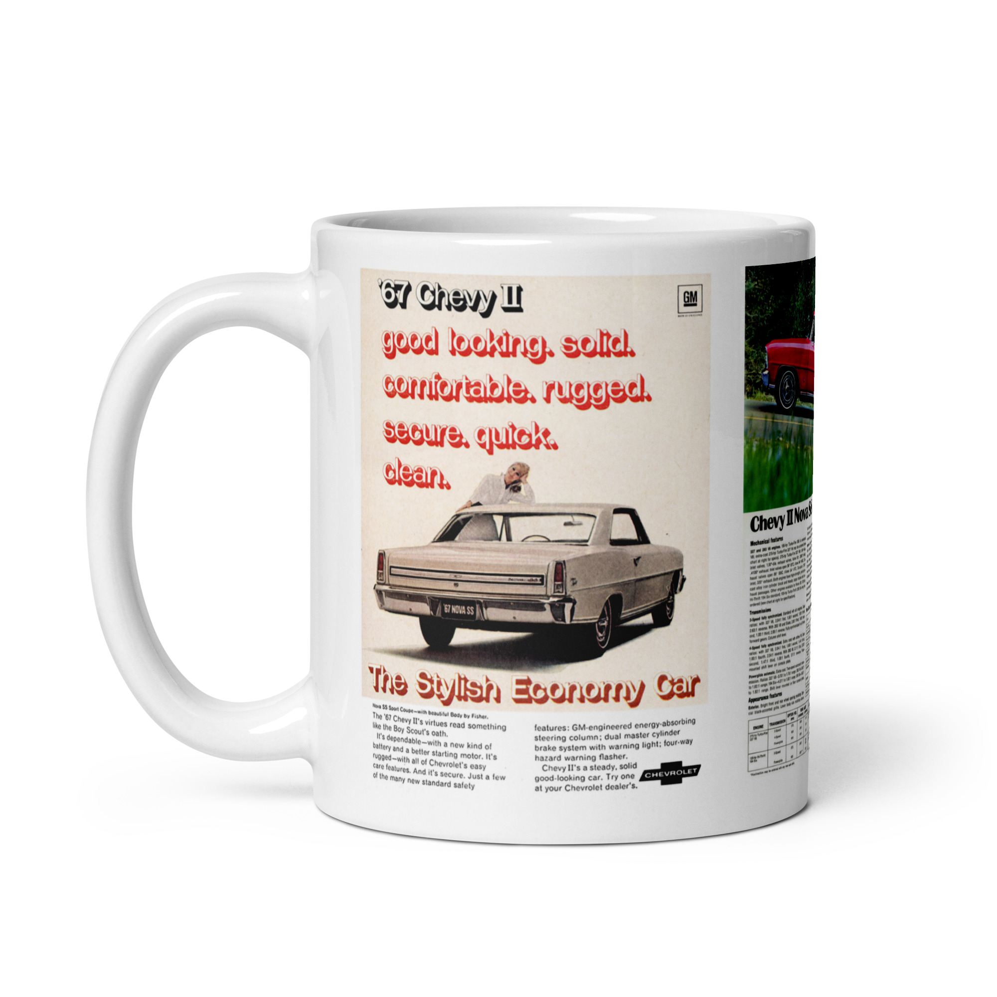 1967 Chevy II Nova SS Sales Brochure Coffee Mug + 2 Magazine Ads 327 - Image 3