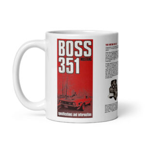 1971 Boss 351 Mustang Factory Foldout Brochure Coffee Mug