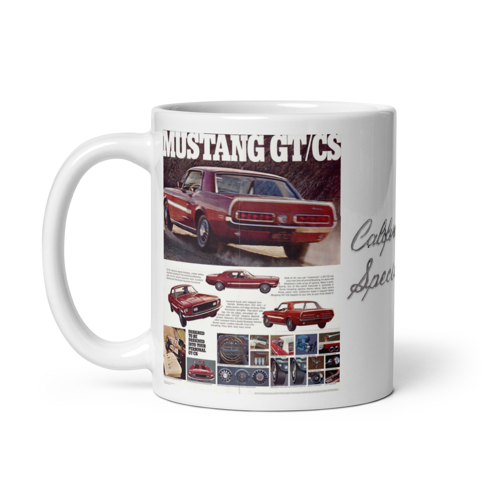 1968 Ford Mustang GT/CS Sales Brochure Coffee Mug California Special - Image 3
