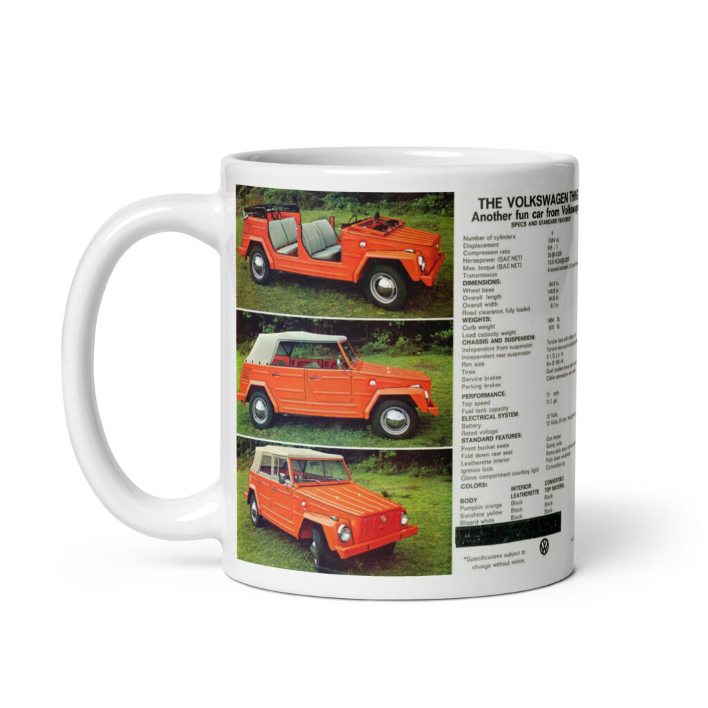 1972 Volkswagen Thing Sales Brochure Coffee Mug