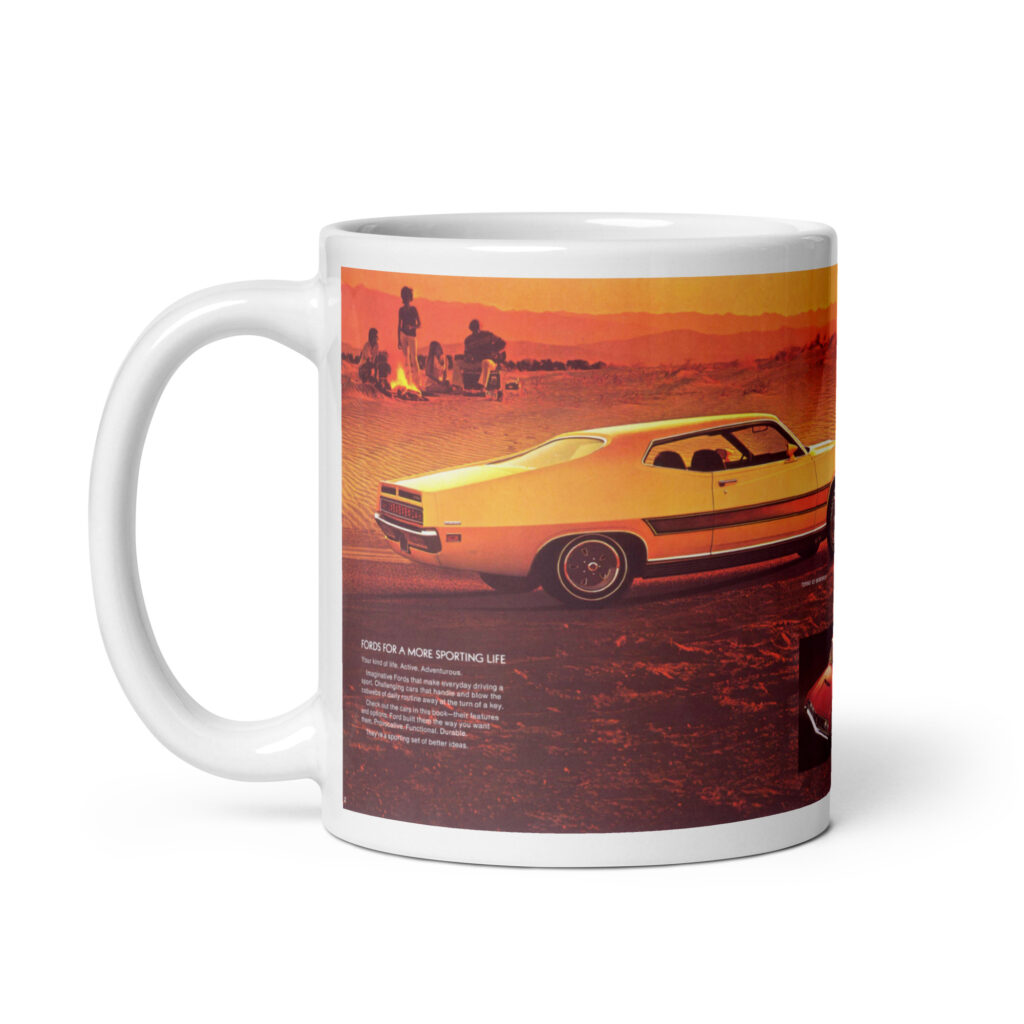 1971 Ford Torino GT Sports Set Sales Brochure Coffee Mug 429 CJ-R Sportsroof