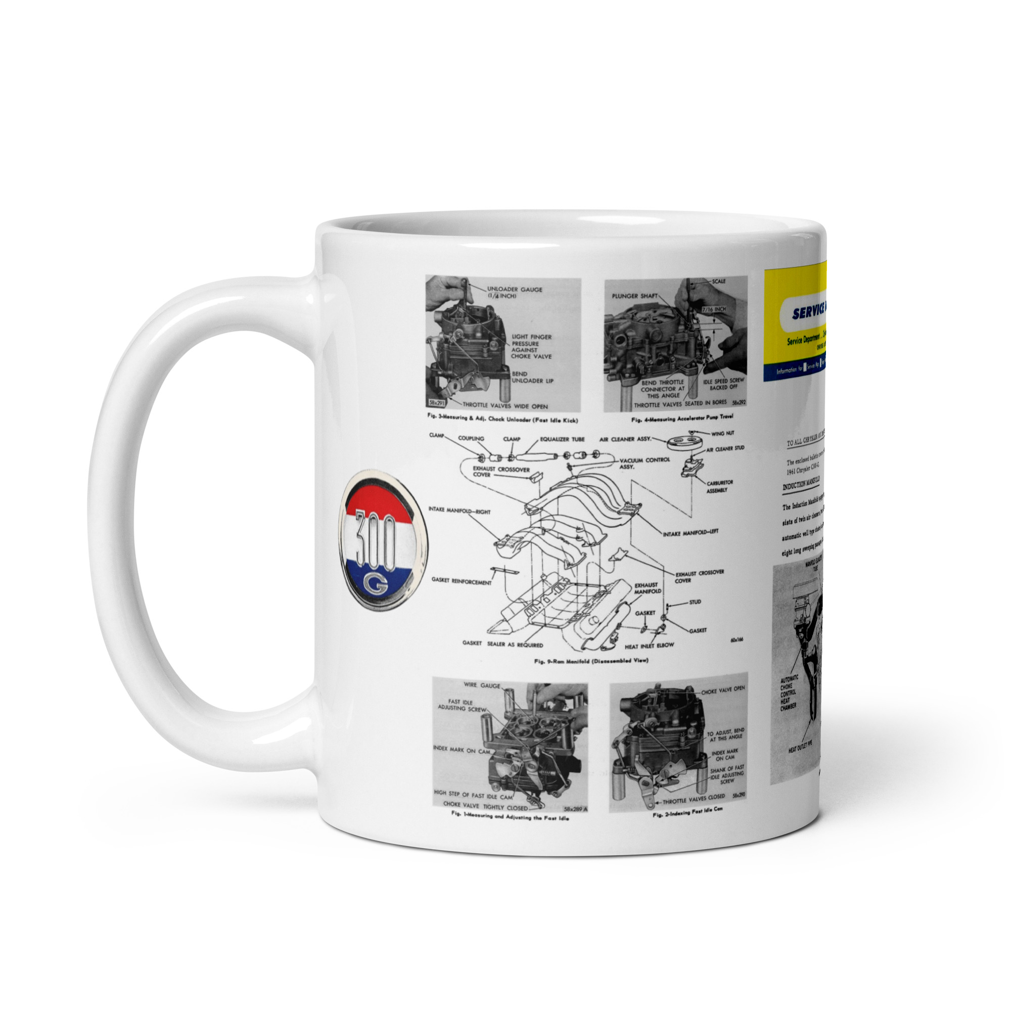 1961 Chrysler 300 G Service Bulletin Diagrams Coffee Mug 413 Crossram - Image 3