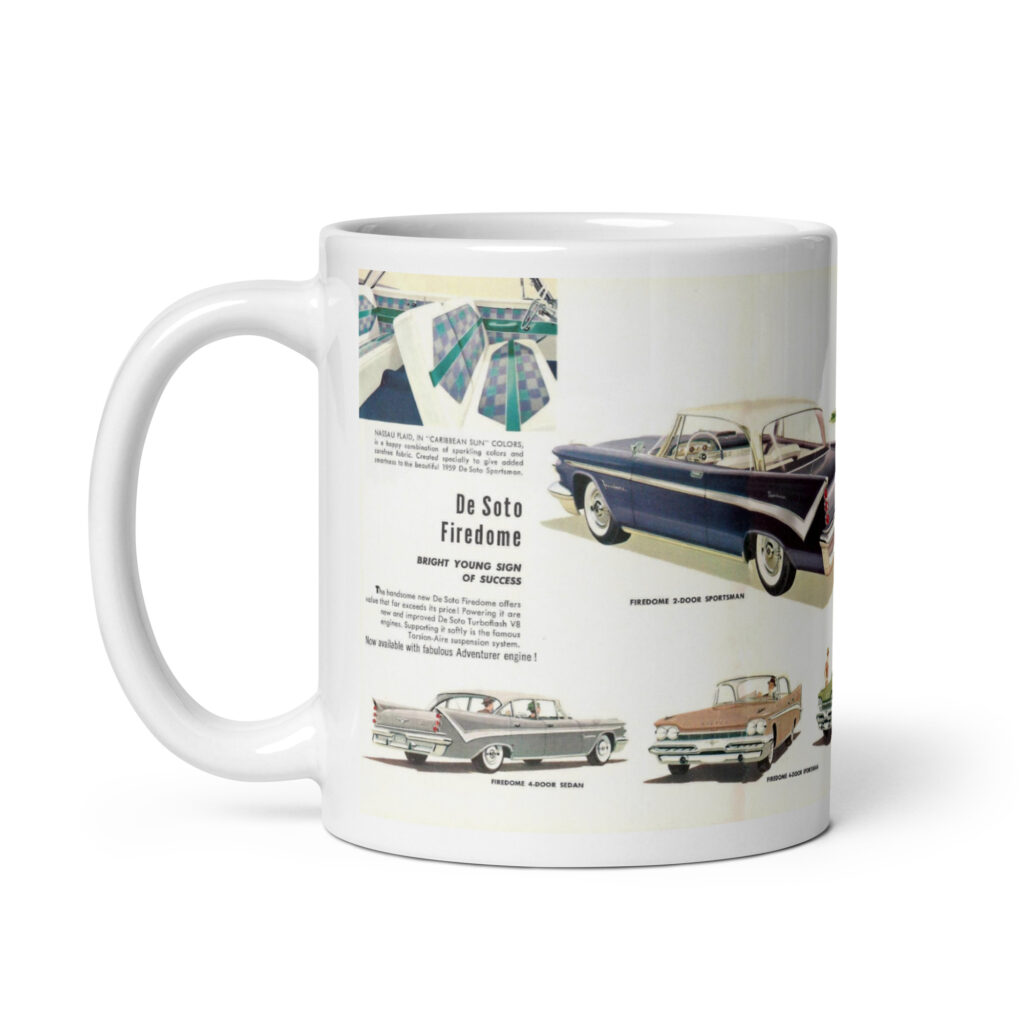 1959 DeSoto Firedome Sales Brochure Coffee Mug Sportsman Convertible 383