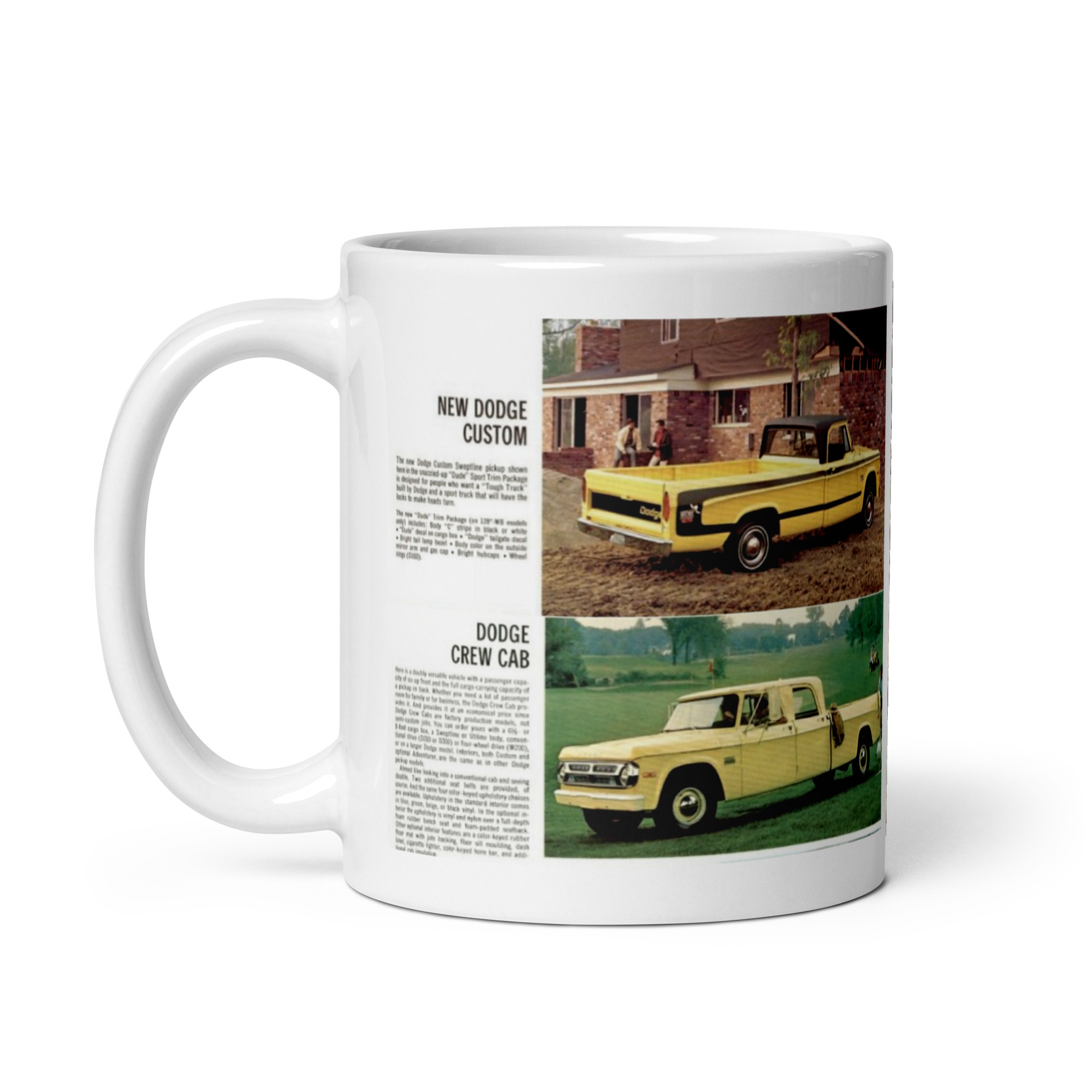 1971 Dodge Truck Light Duty Sales Brochure Coffee Mug Dude Crew Cab 383 - Image 2