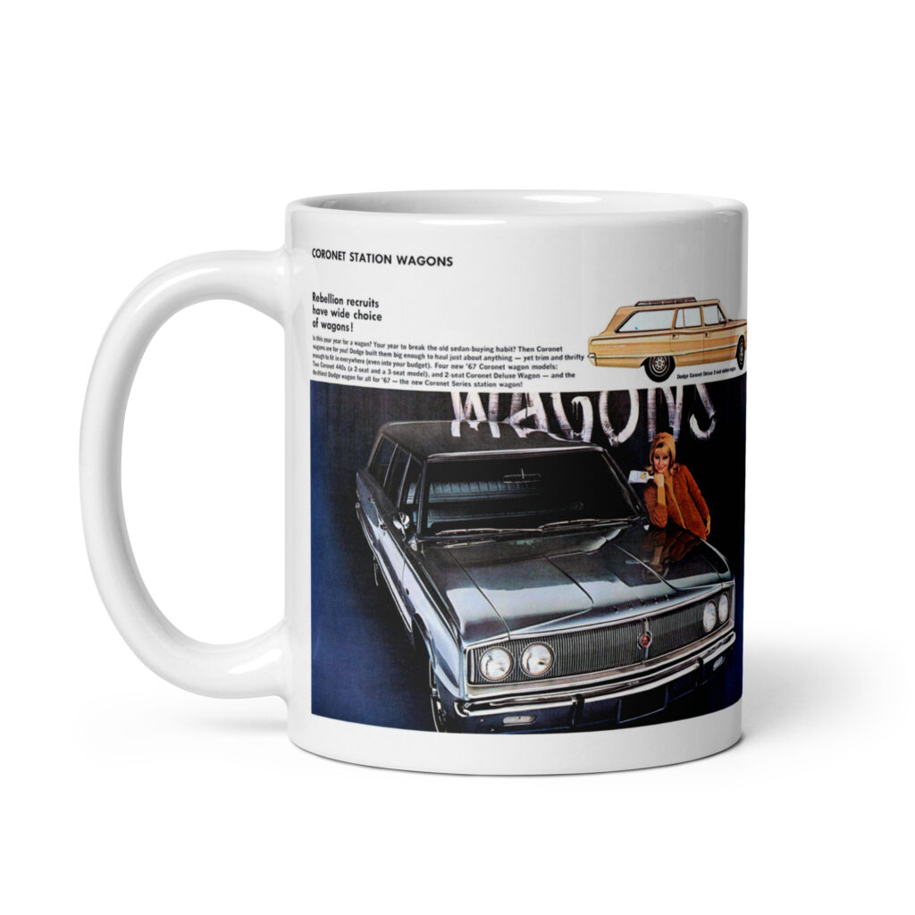 1967 Dodge Coronet Station Wagons Sales Brochure Coffee Mug 383 440