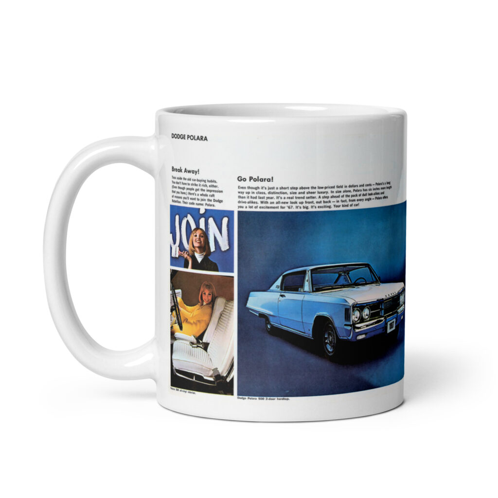 1967 Dodge Polara Sales Brochure Coffee Mug 383 Convertible