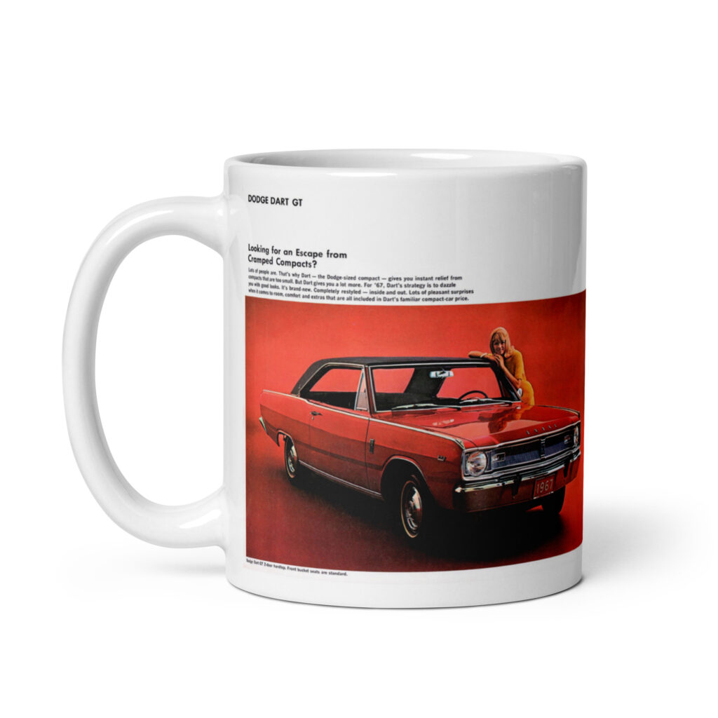 1967 Dodge Dart GT Sales Brochure Coffee Mug 273 Convertible