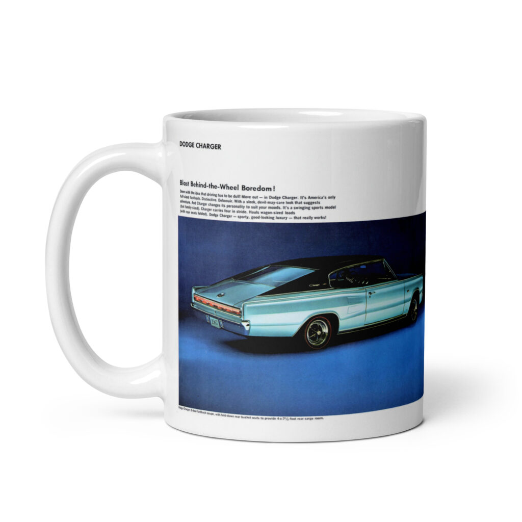 1967 Dodge Charger Sales Brochure Coffee Mug 426 Hemi 440 383