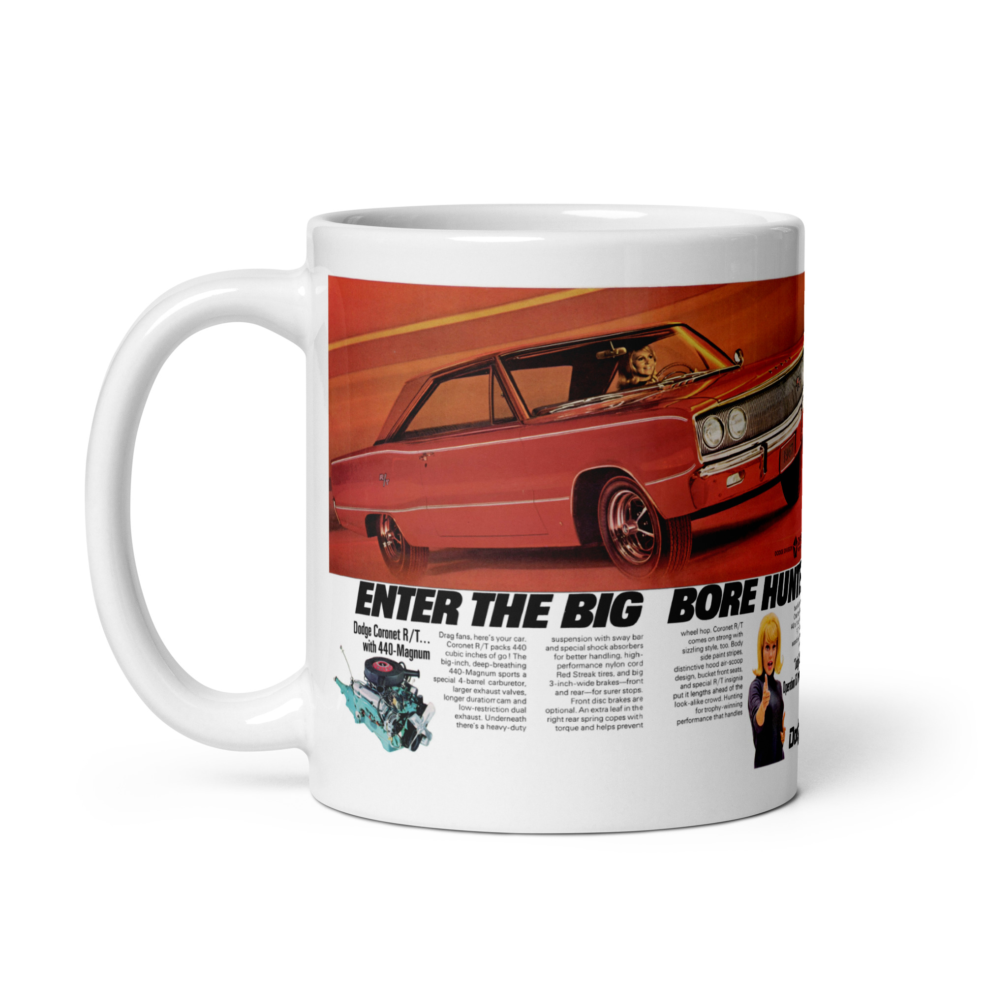 1967 Dodge Coronet R/T 2 Magazine Ads Coffee Mug Big Bore Hunter Hot One 440