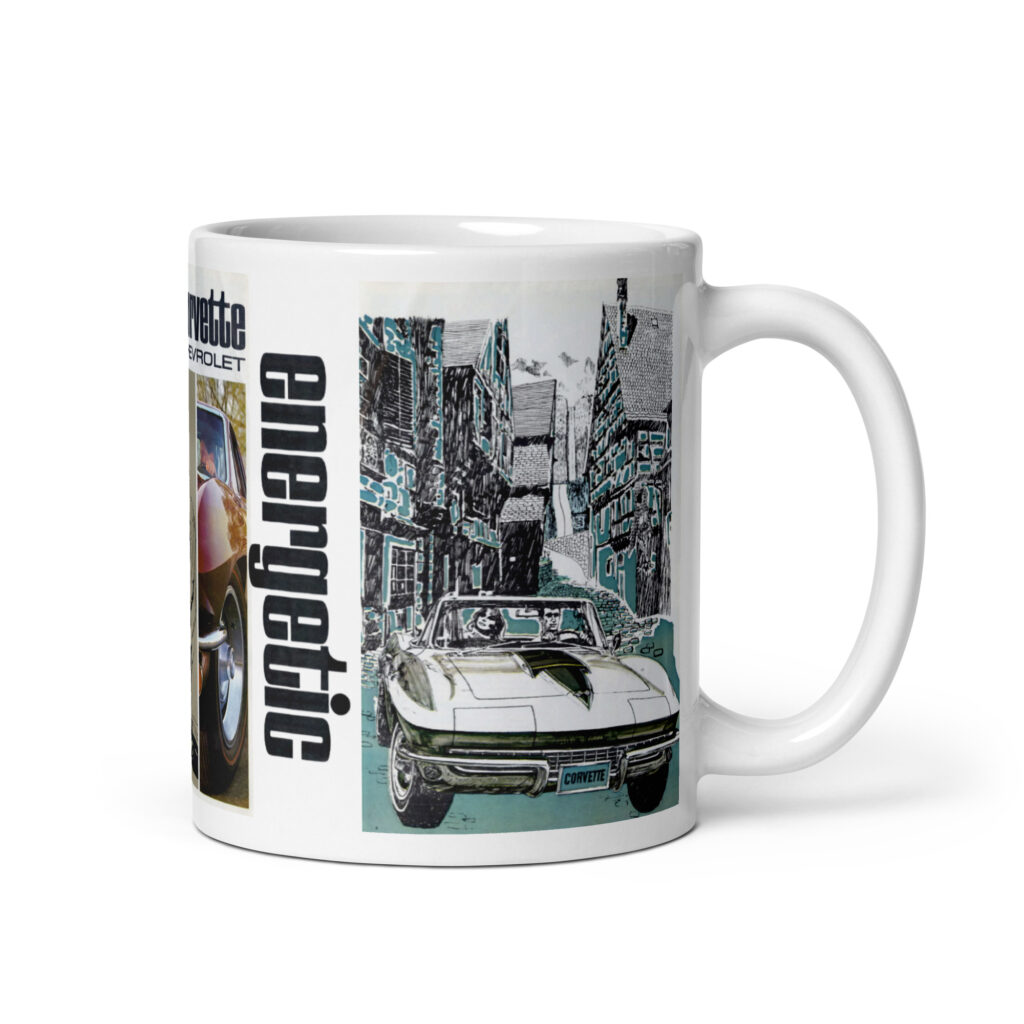 67 Corvette Sales Brochure Coffee Mug Tenacious Energetic 327 427 Tri-Power