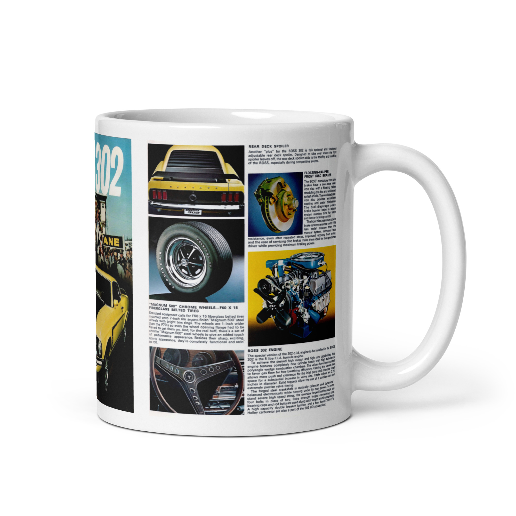 1969 Ford Mustang Boss 302 HO Sportsroof Sales Brochure Coffee Mug #2 - Image 2
