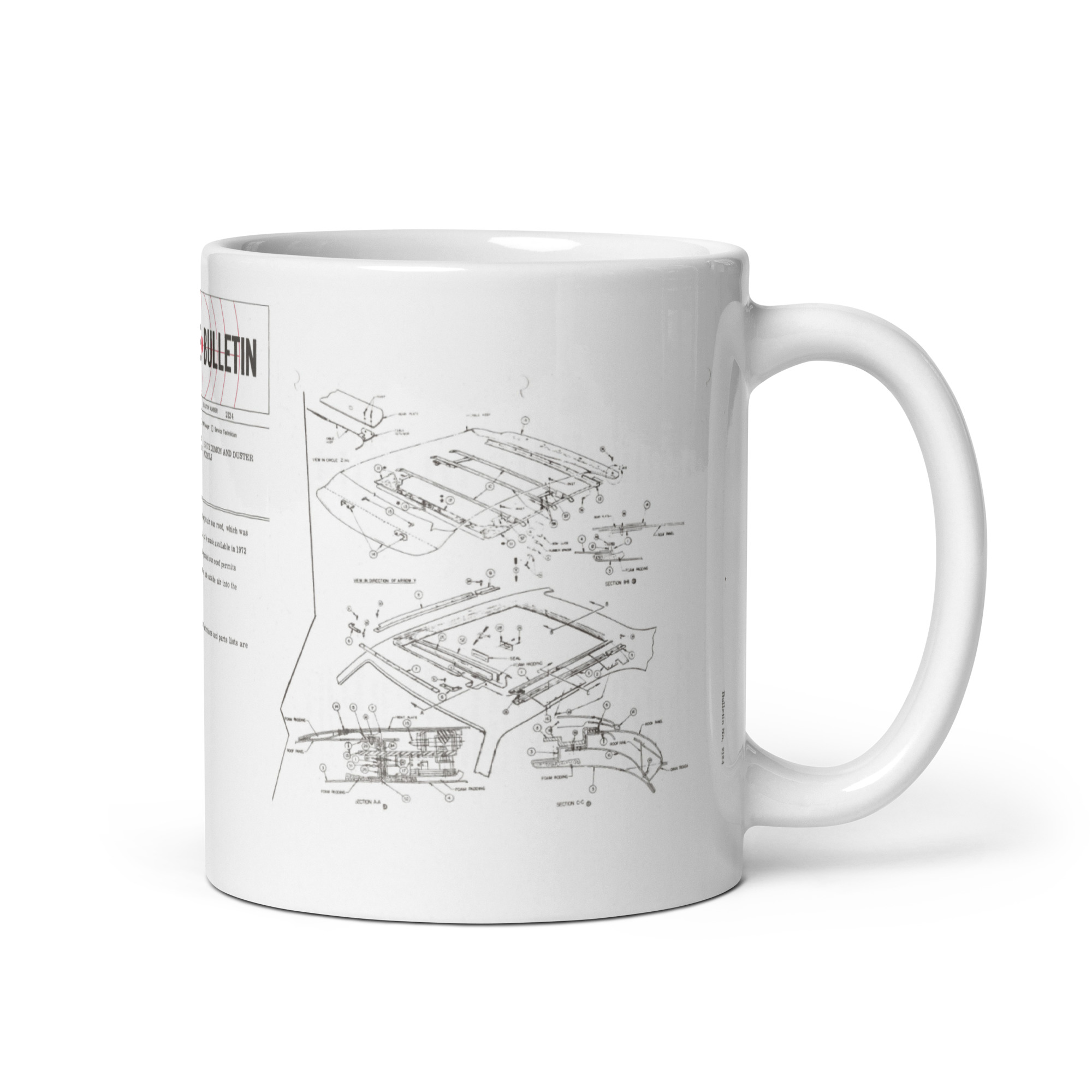 71 72 Demon Duster Folding Soft Top TSB 2124 9-24-71 Coffee Mug 340 - Image 2